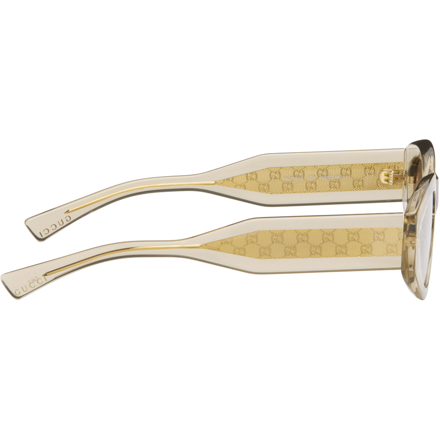  Gucci Yellow Monogram Wirecore Sunglasses 