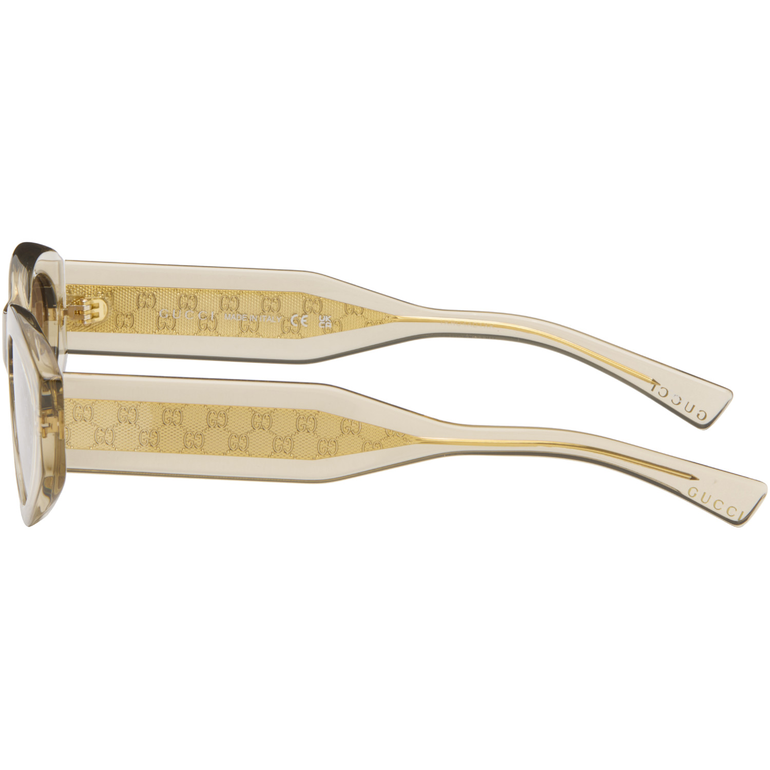  Gucci Yellow Monogram Wirecore Sunglasses 