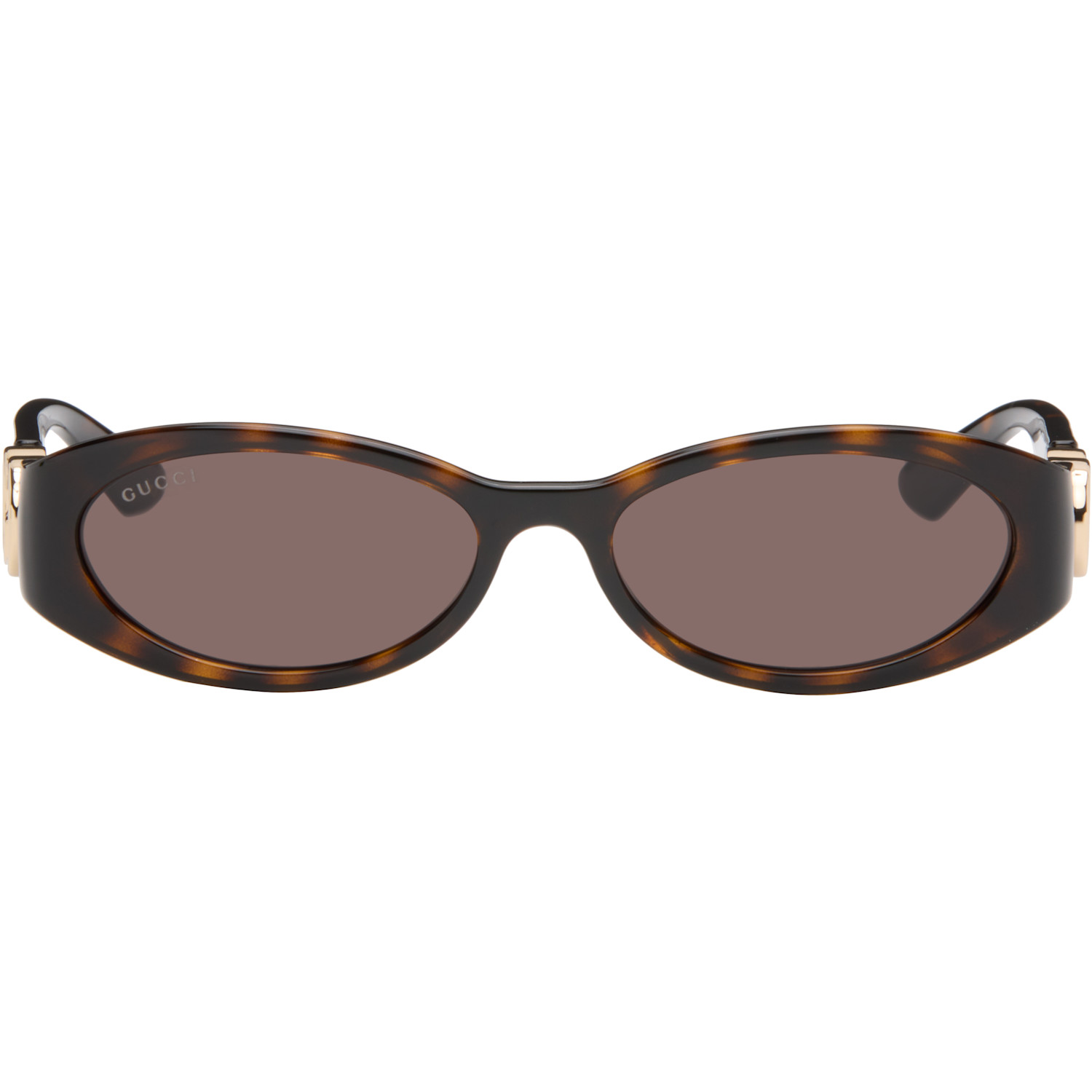 Gucci Brown Oval Frame Sunglasses