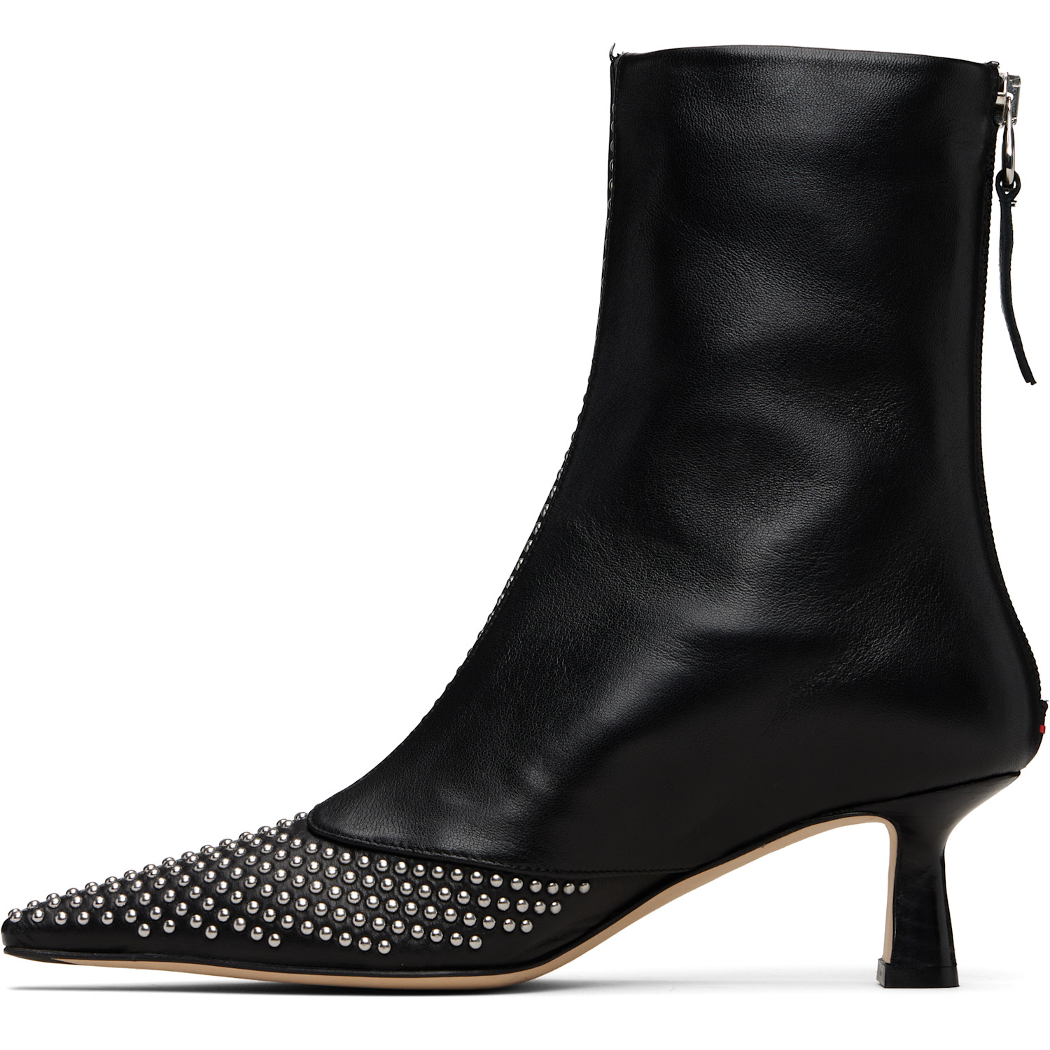  Aeyde Black Sila Mini Stud Leather Boots 
