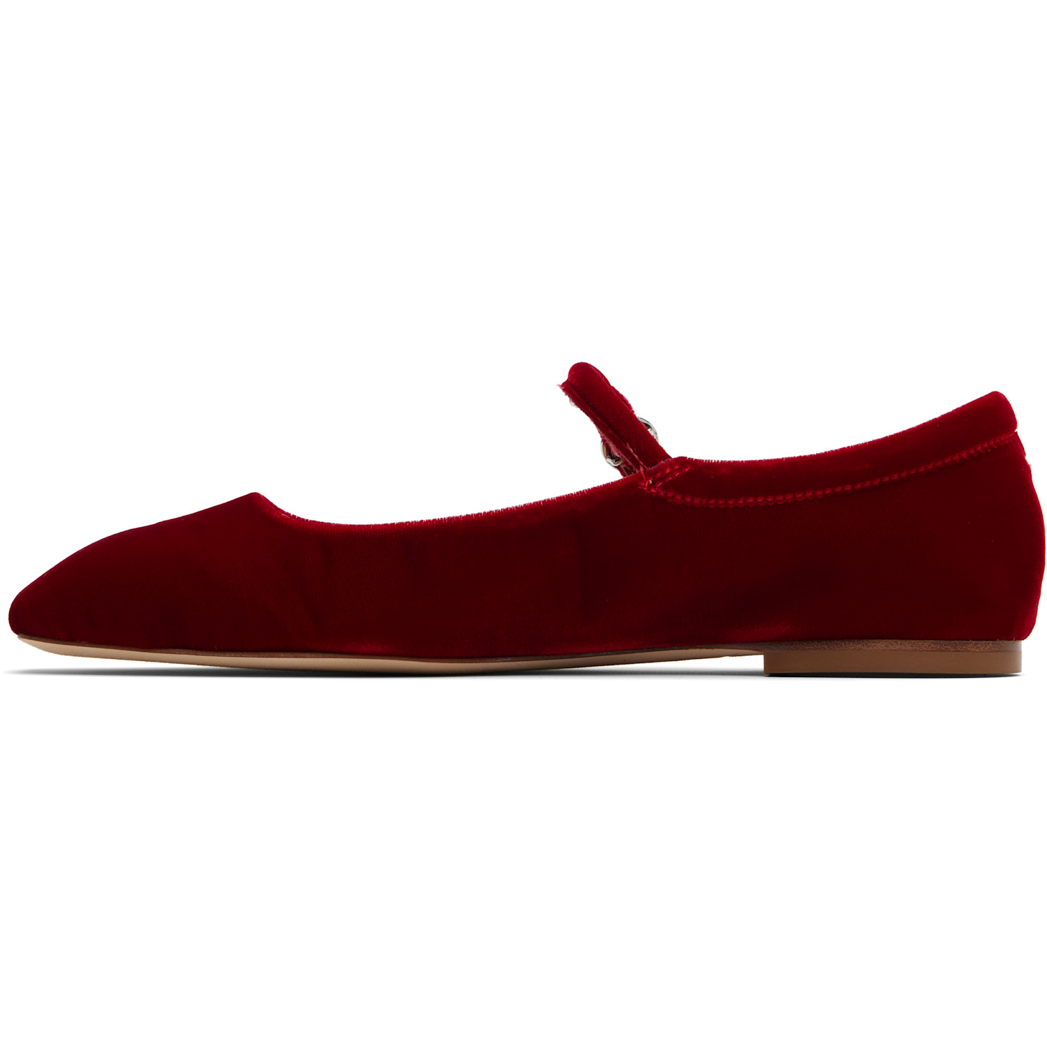  Aeyde Burgundy Uma Velvet Mary-jane Flats 