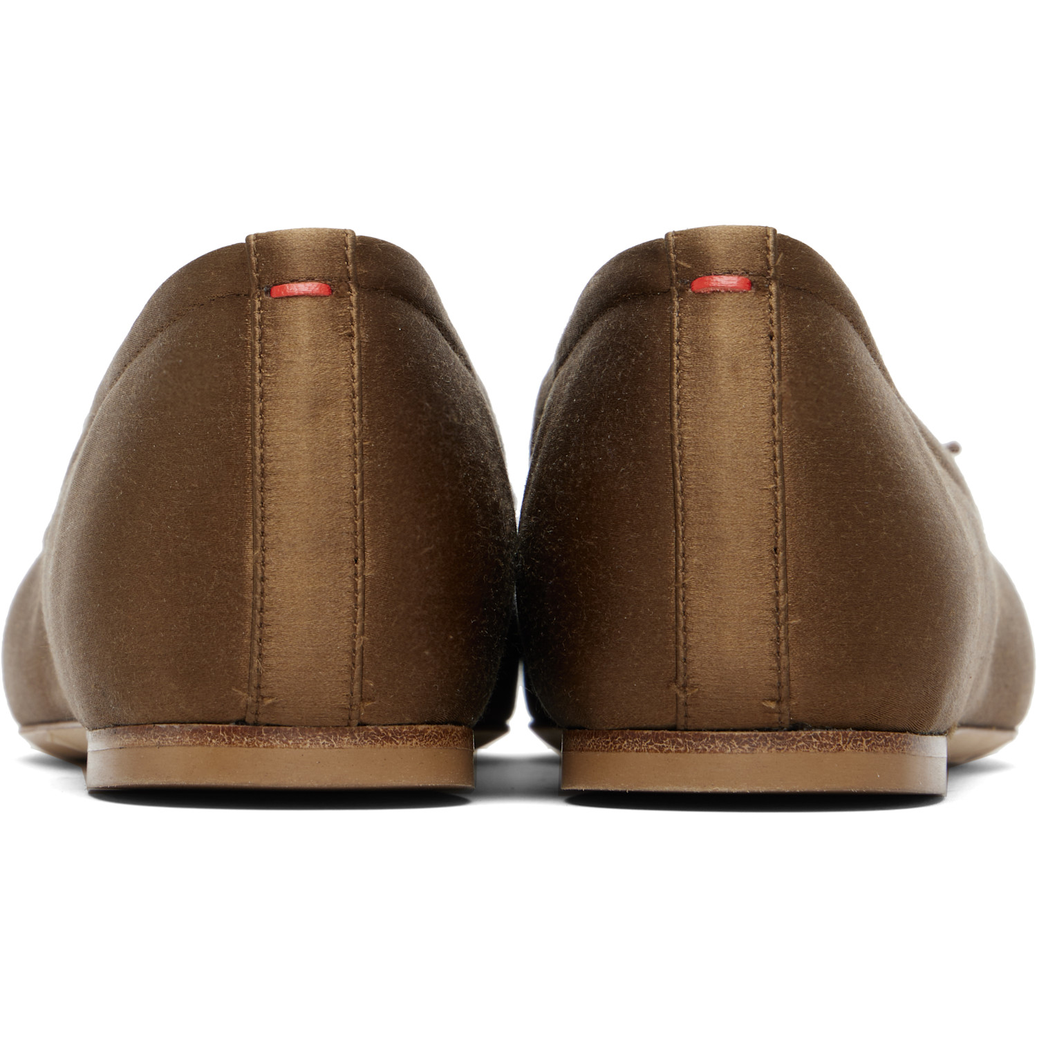  Aeyde Brown Gabriella Satin Ballerina Flats 