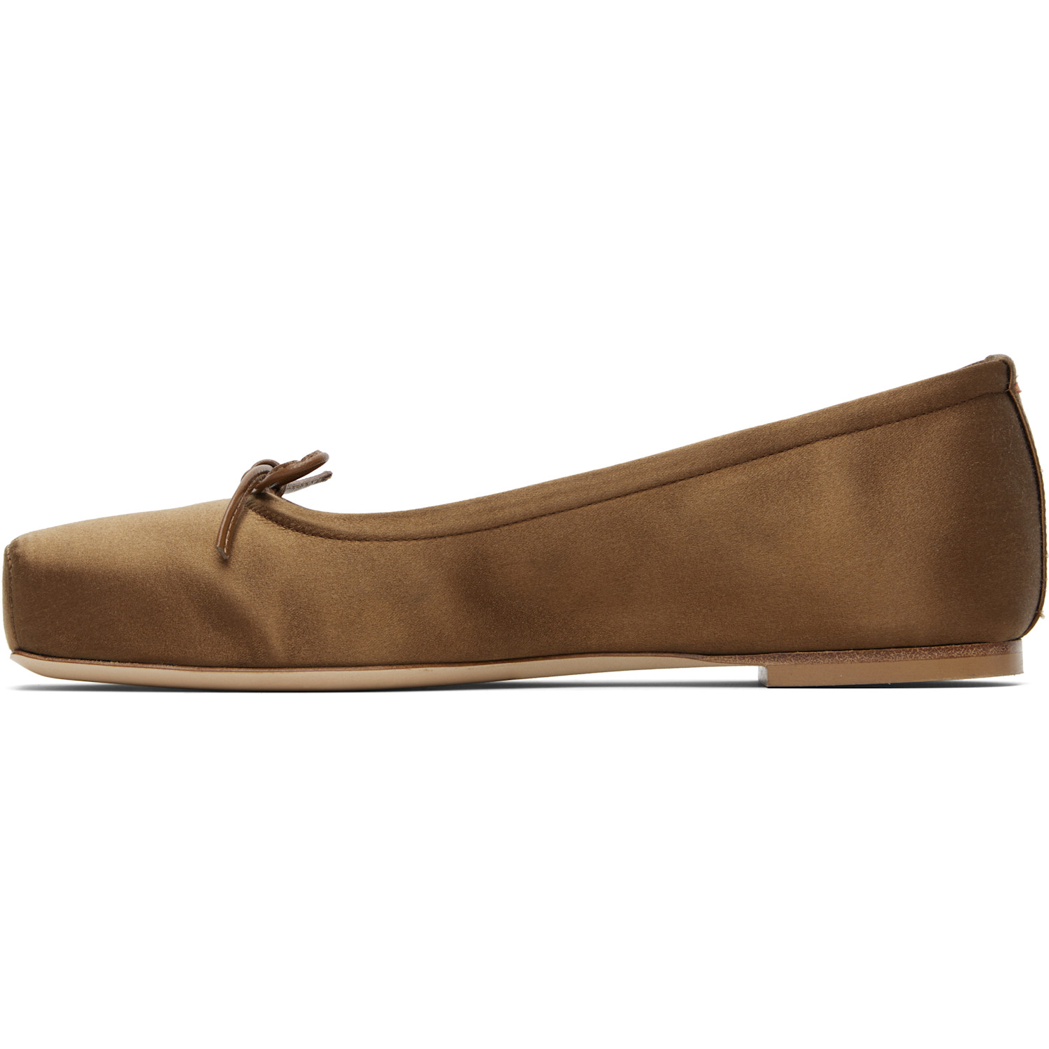  Aeyde Brown Gabriella Satin Ballerina Flats 