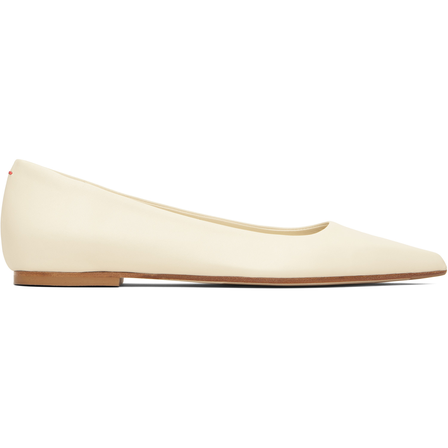 Aeyde Off-White Cassy Pointed-Toe Ballerina Flats