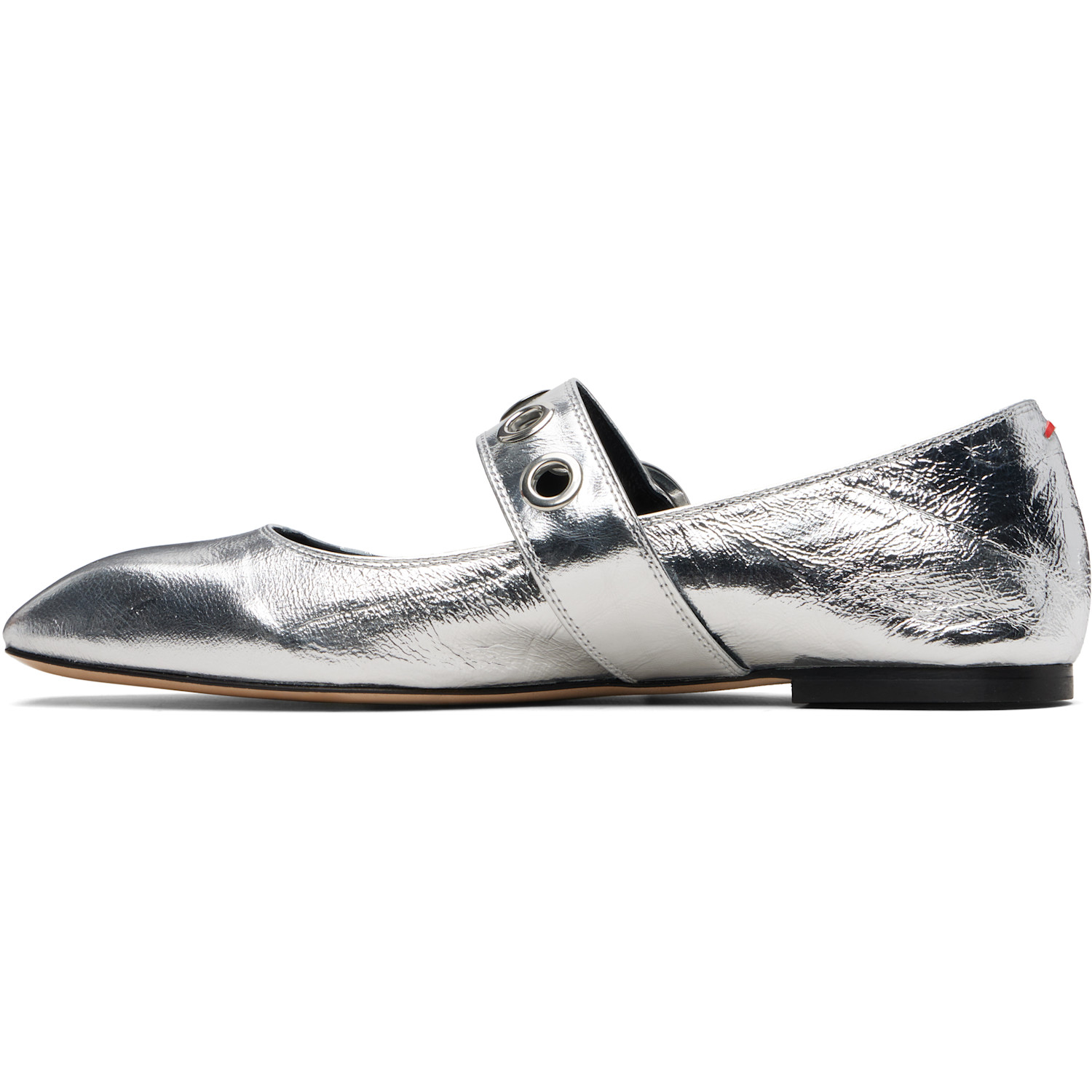 Aeyde Silver Uma Eyelet Ballerina Flats 