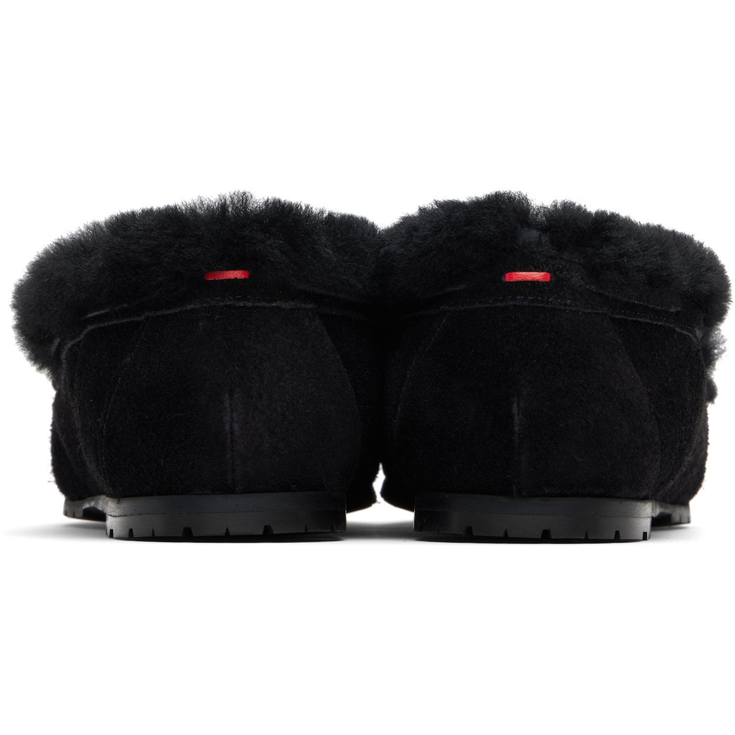  Aeyde Black Jasper Shearling Loafers 