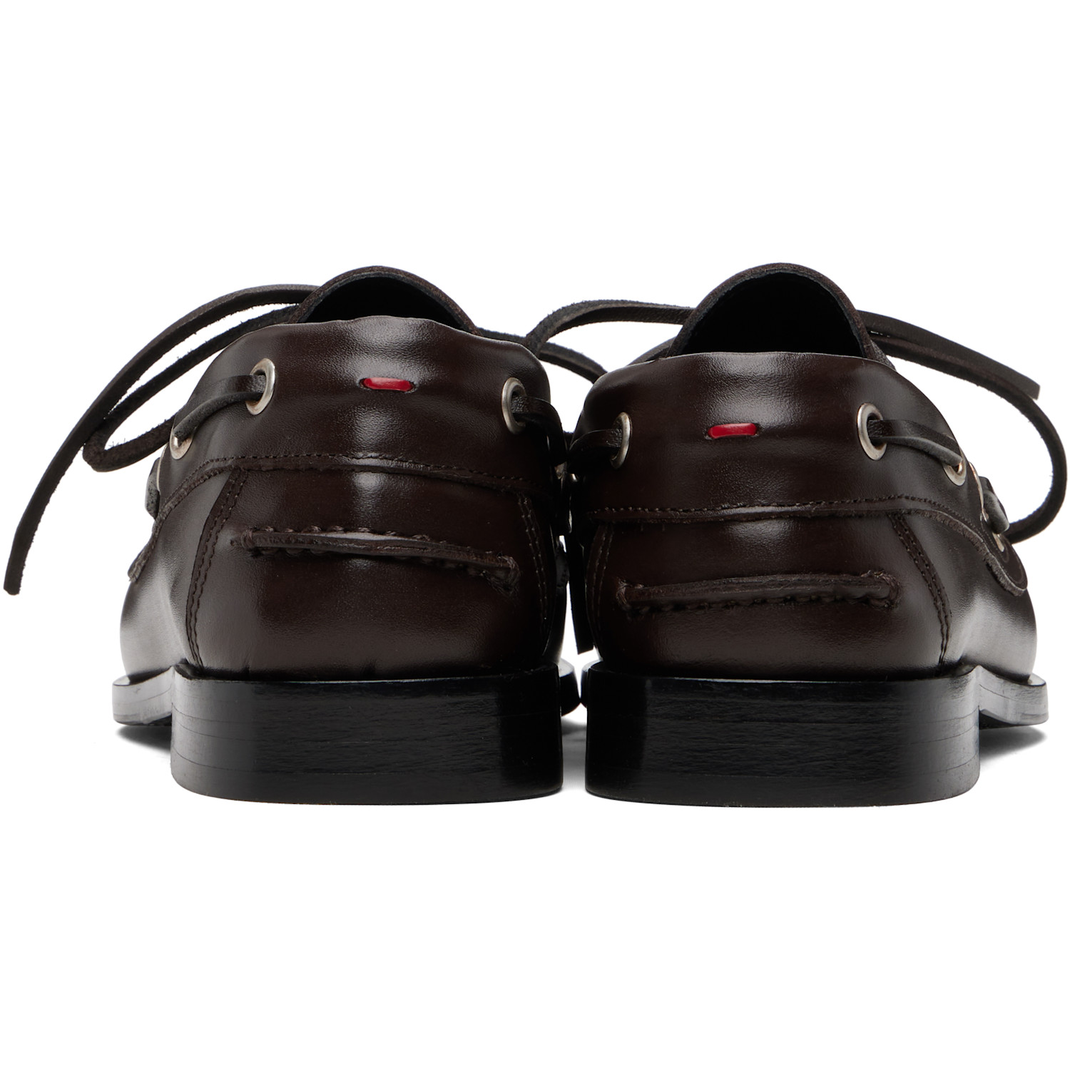  Aeyde Brown Harris Leather Boat Shoes 