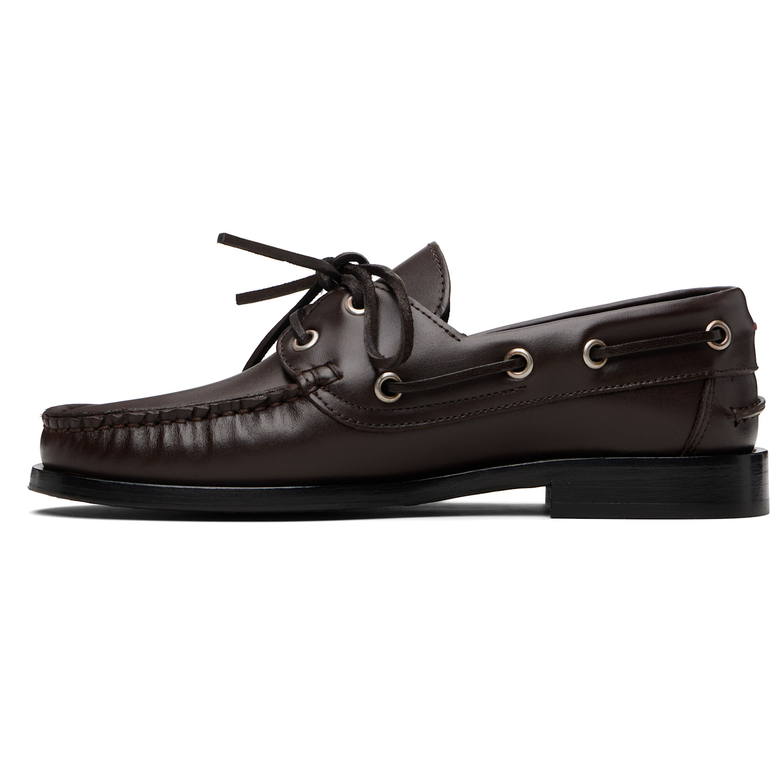  Aeyde Brown Harris Leather Boat Shoes 