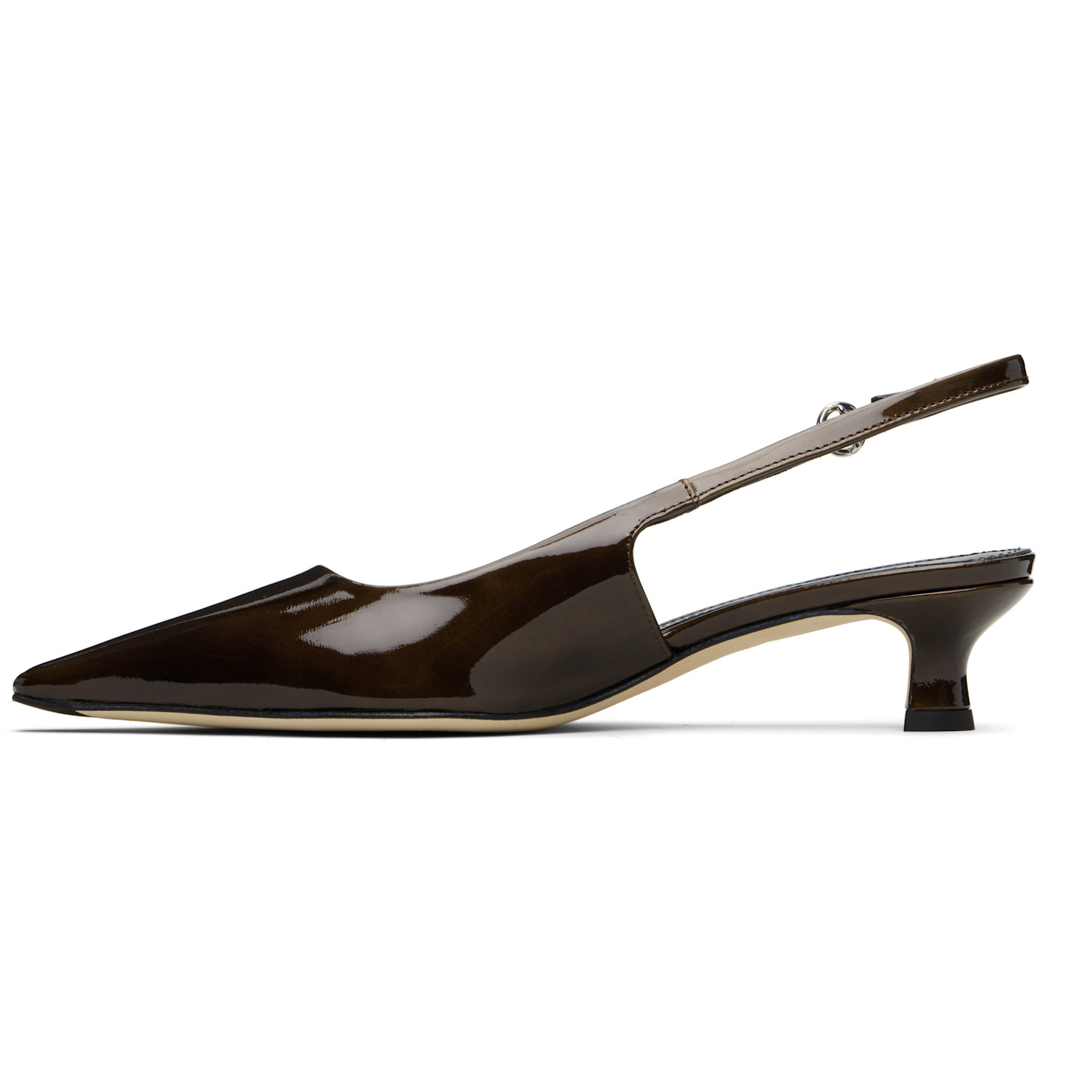  Aeyde Brown Catrina Patent Leather Heels 