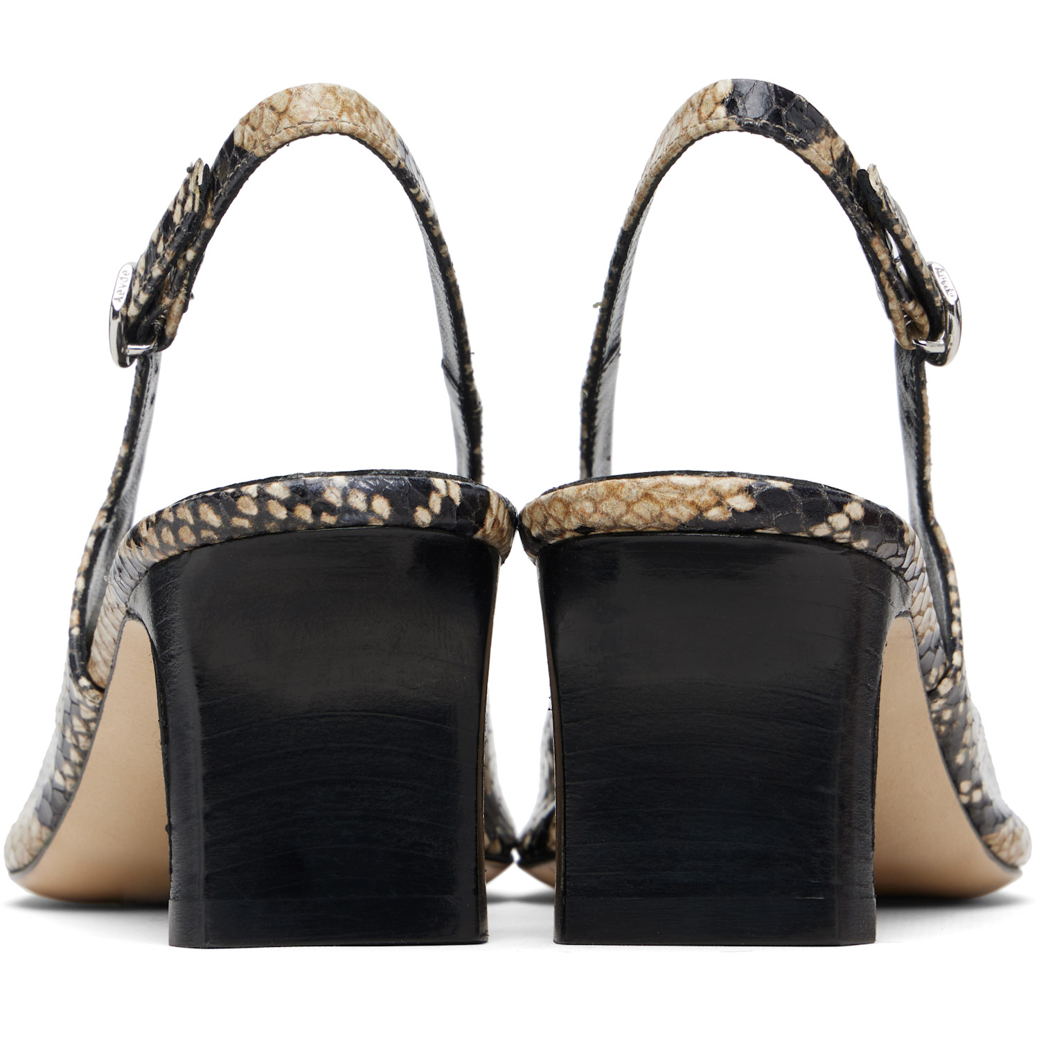  Aeyde Beige & Black Liza Heels 