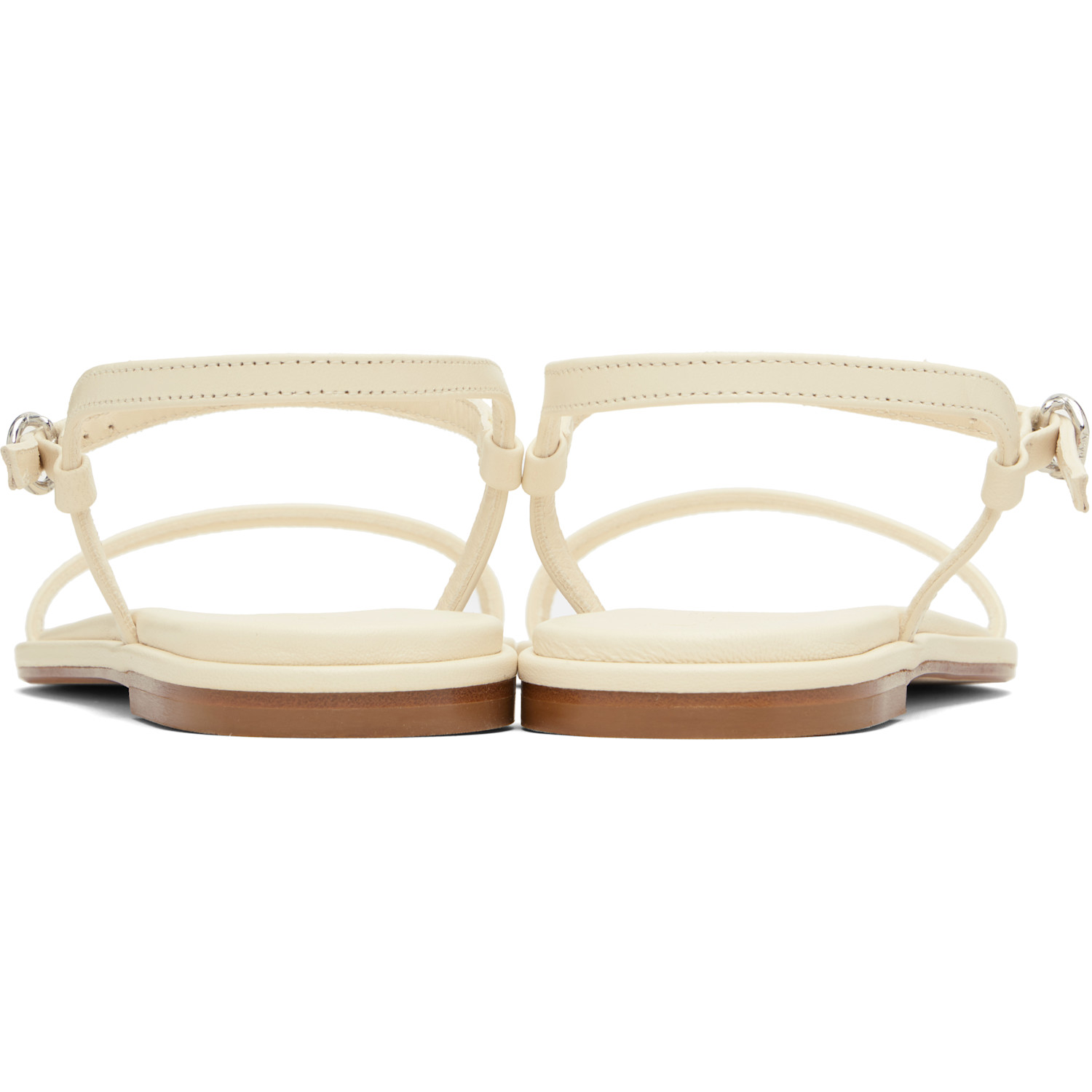  Aeyde Off-white Nettie Leather Sandals 