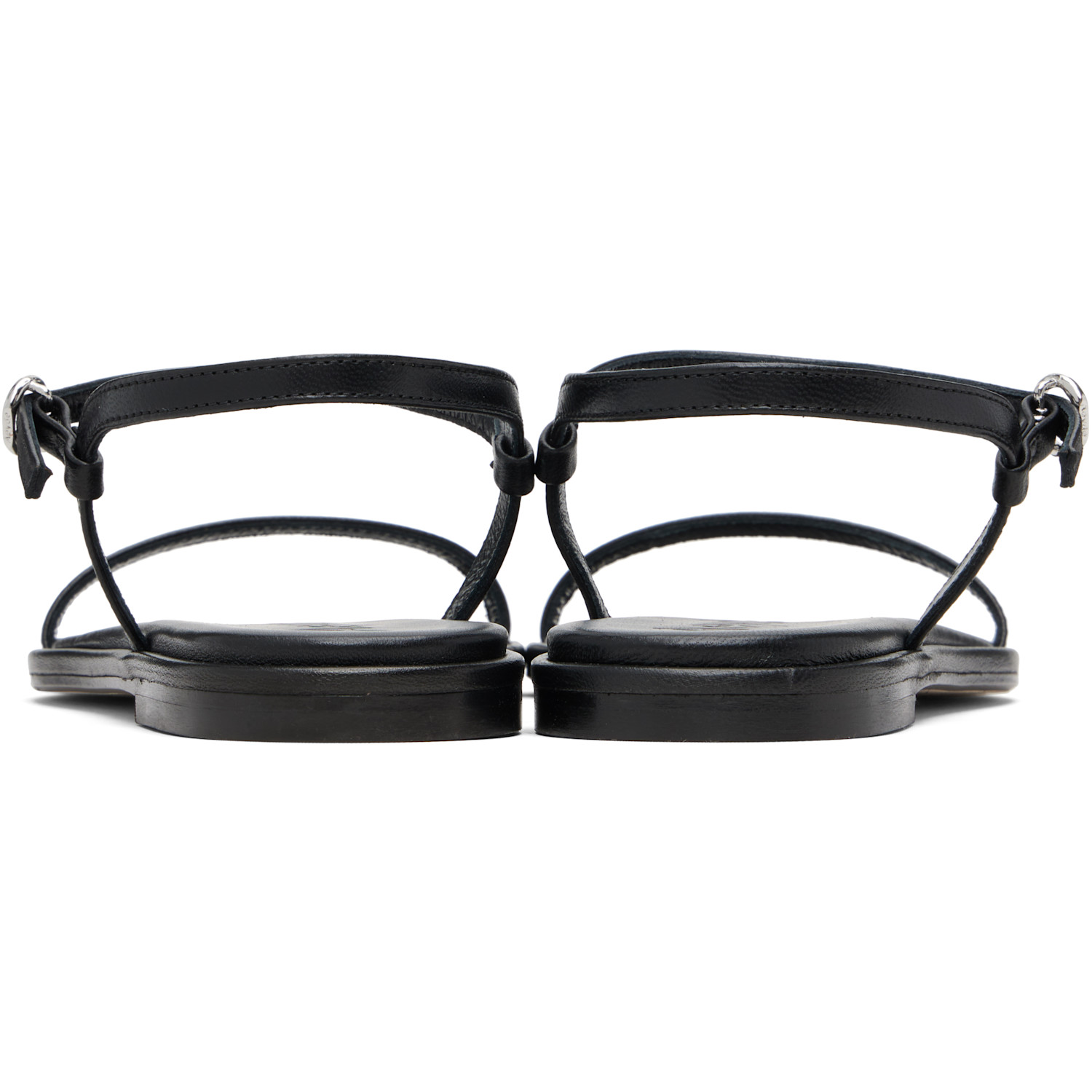  Aeyde Black Nettie Leather Sandals 