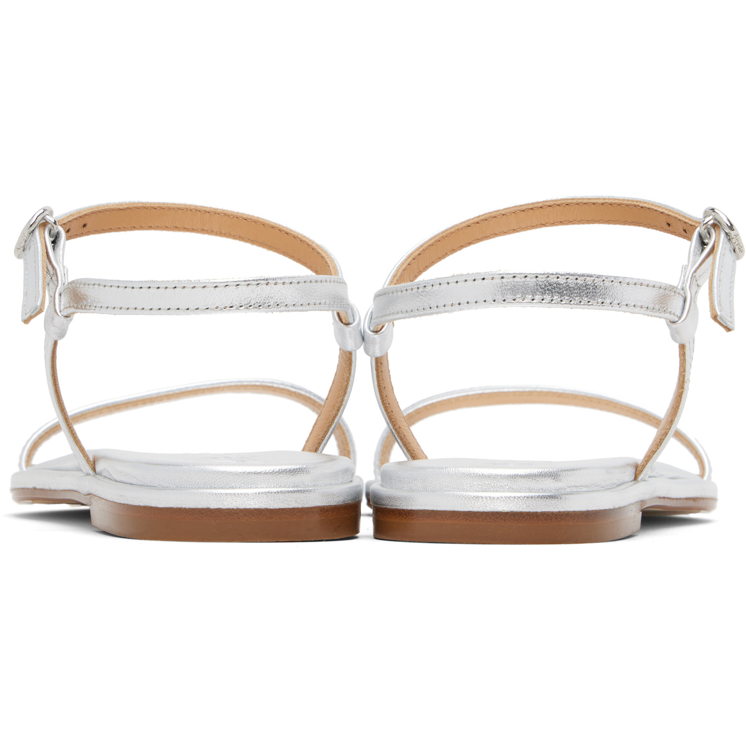  Aeyde Silver Nettie Leather Sandals 