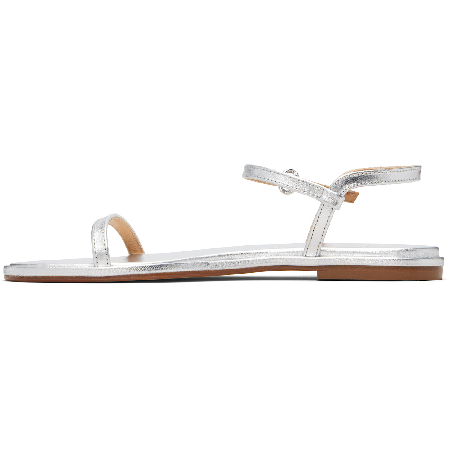  Aeyde Silver Nettie Leather Sandals 