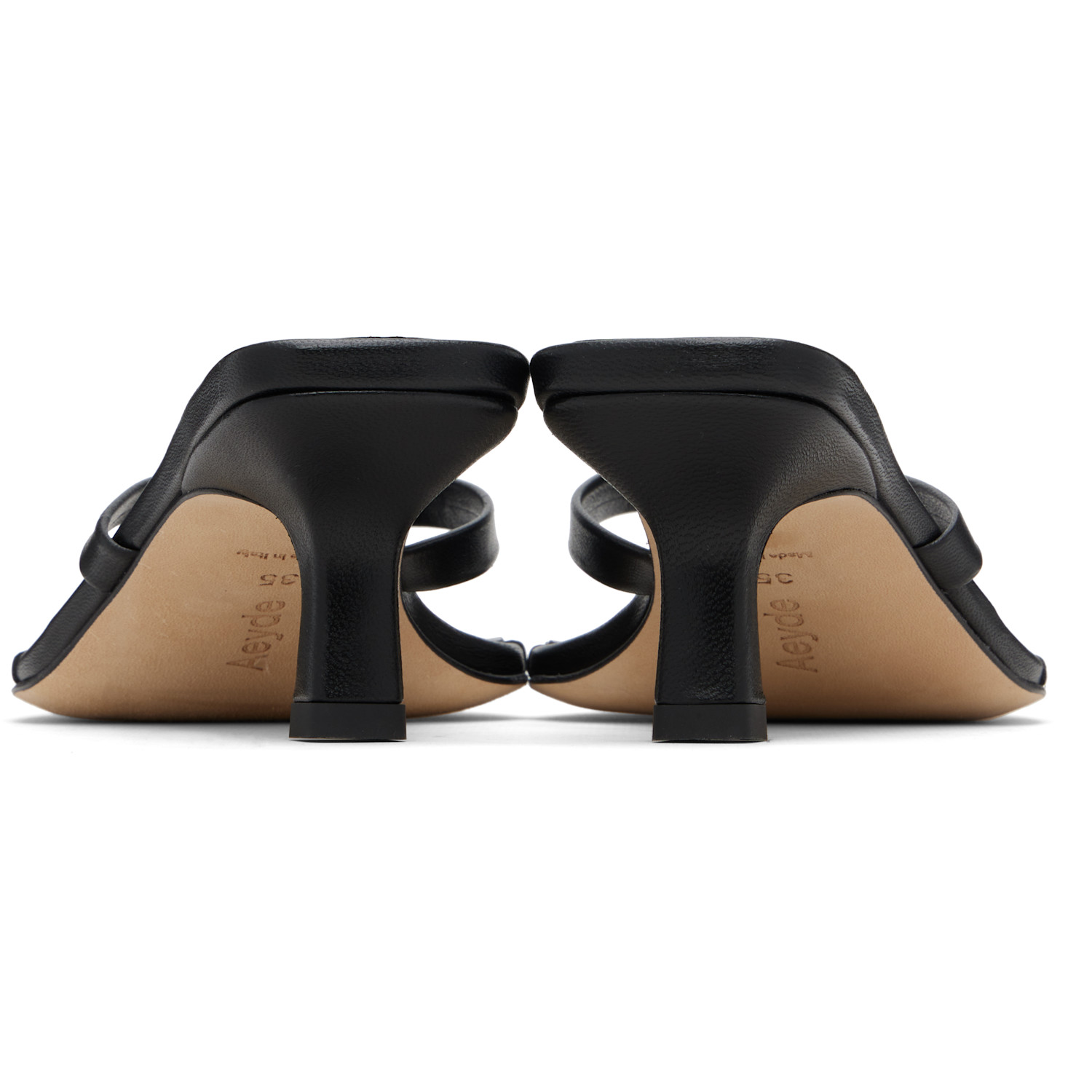  Aeyde Black Wilma Square-toe Heeled Sandals 