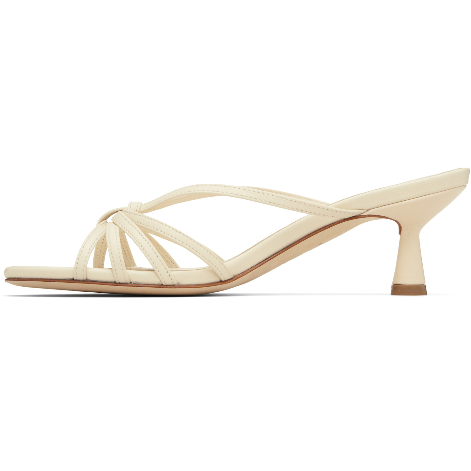  Aeyde Off-white Abby Leather Heeled Sandals 
