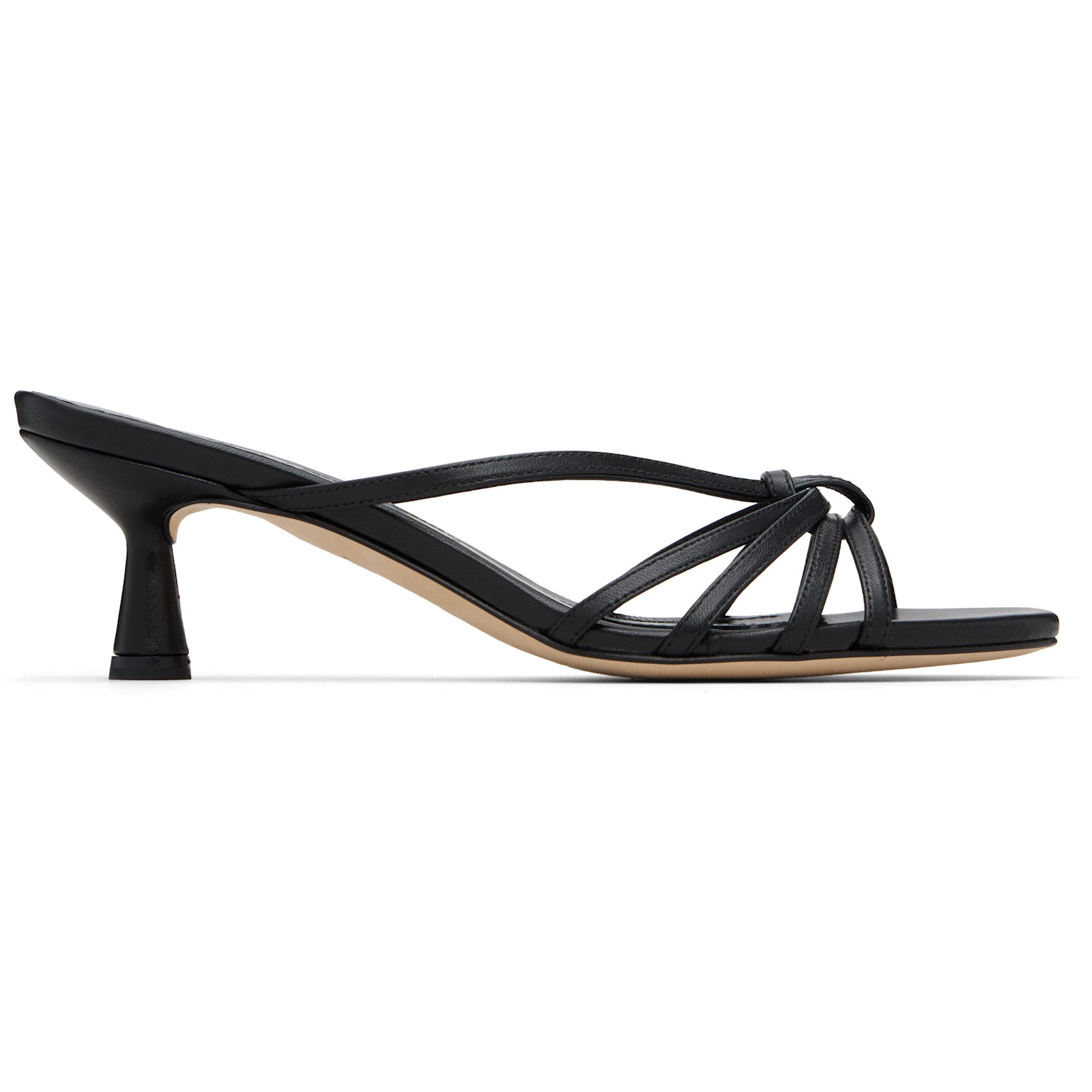 Aeyde Black Abby Leather Heeled Sandals