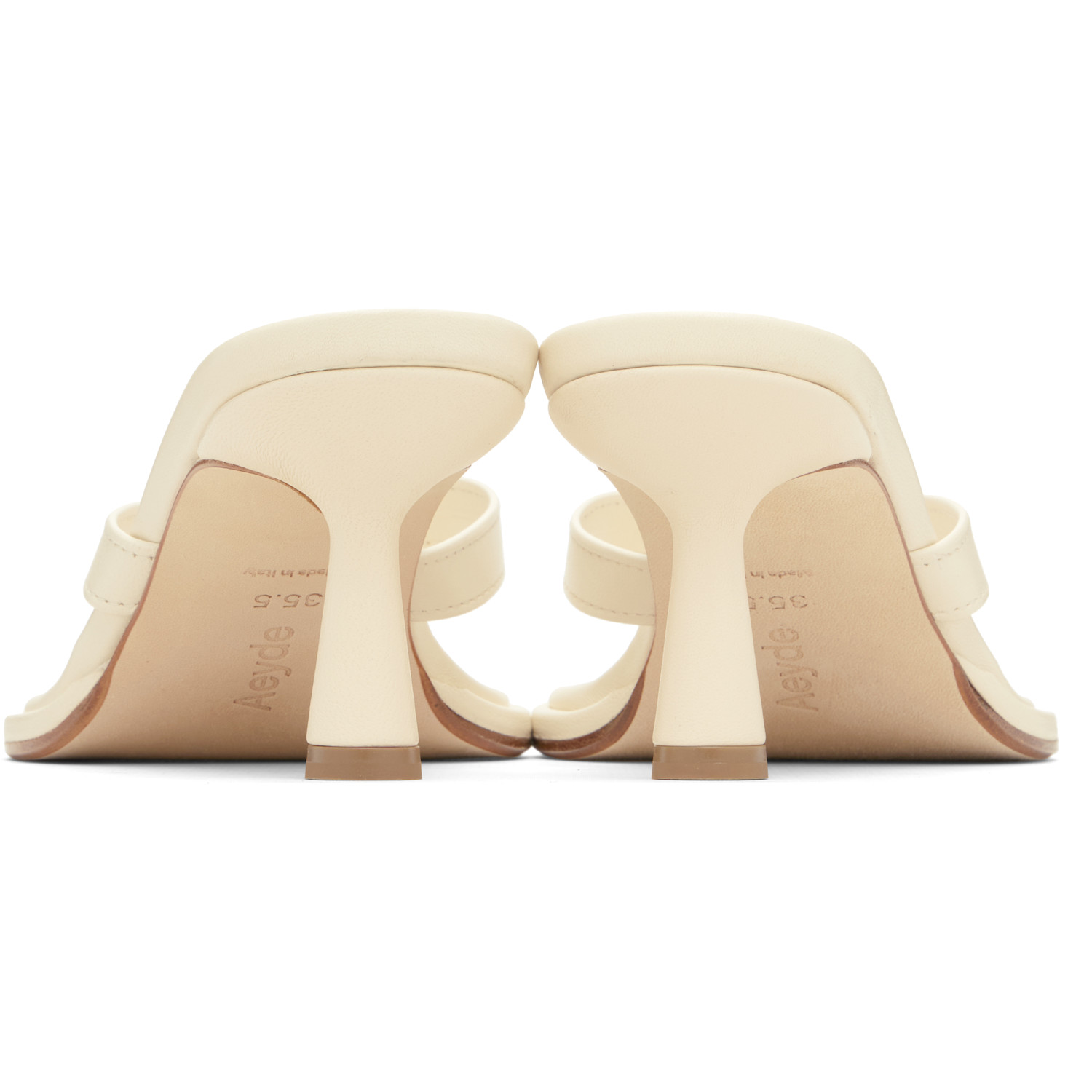  Aeyde Off-white Daphne Leather Thong Heeled Sandals 