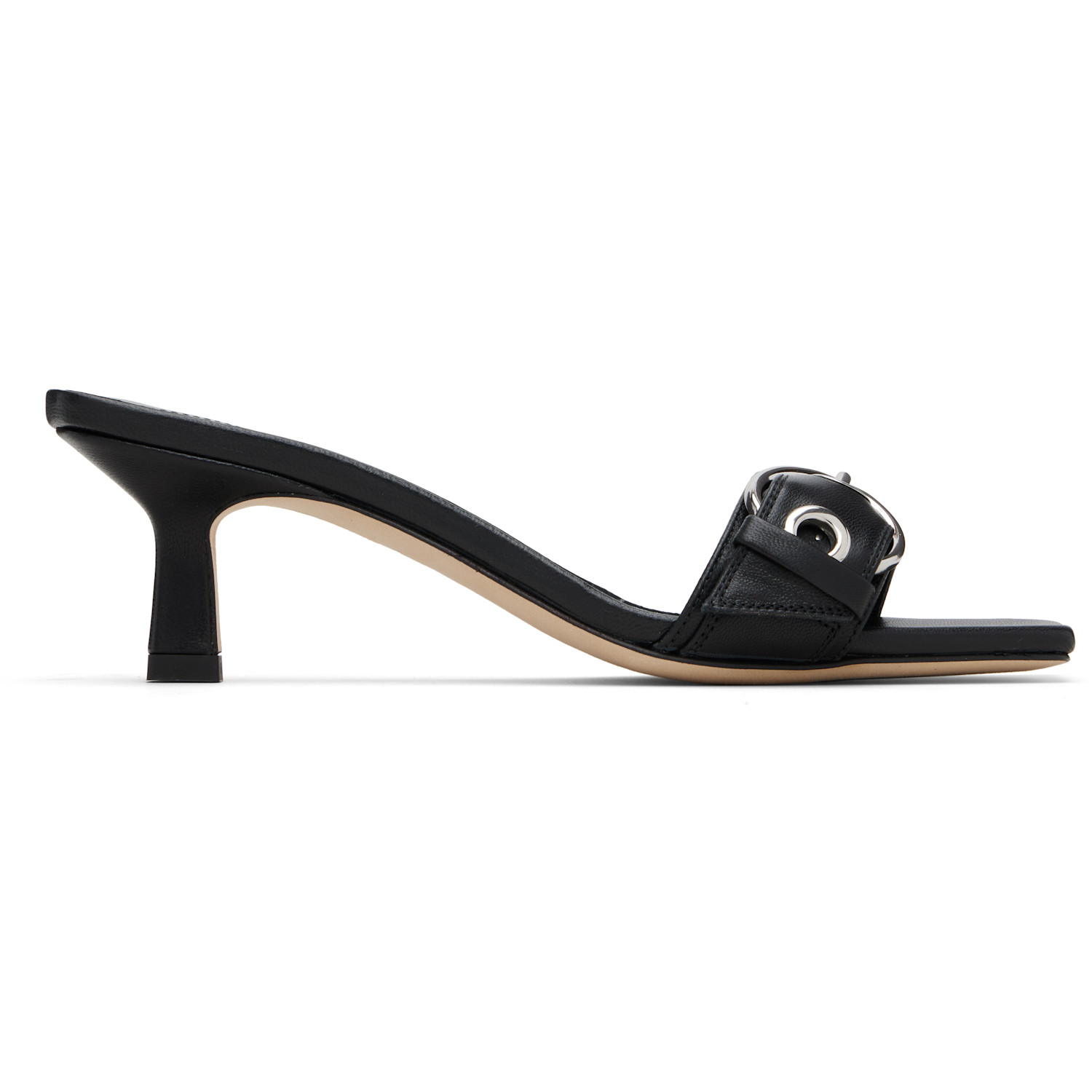 Aeyde Black Gilly Eyelet Heeled Sandals