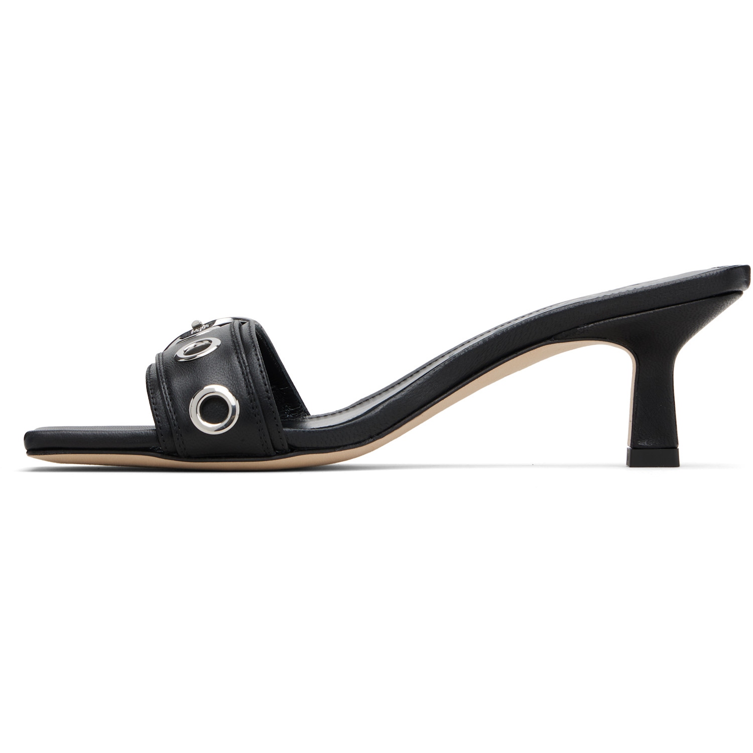  Aeyde Black Gilly Eyelet Heeled Sandals 