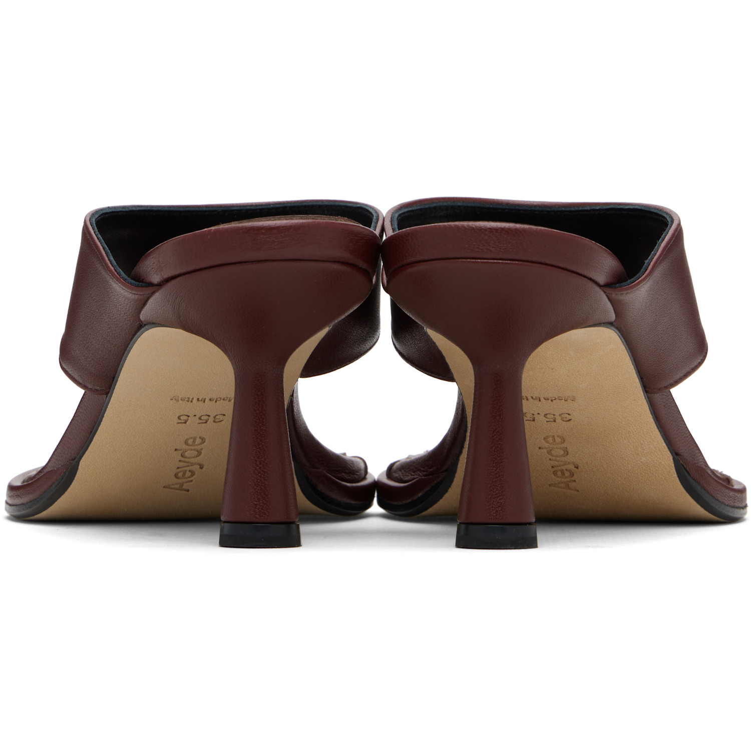  Aeyde Burgundy Olenna Thong Heeled Sandals 