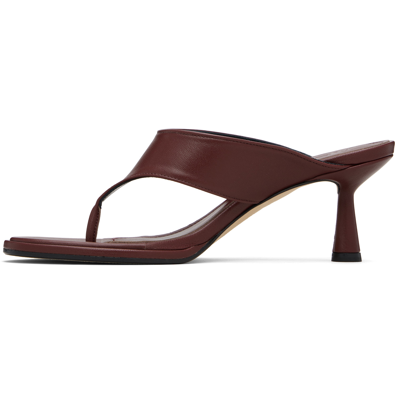  Aeyde Burgundy Olenna Thong Heeled Sandals 