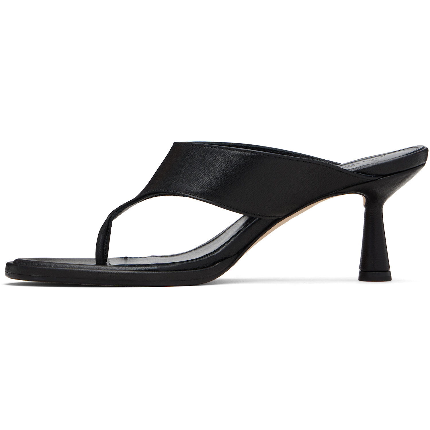  Aeyde Black Olenna Thong Heeled Sandals 