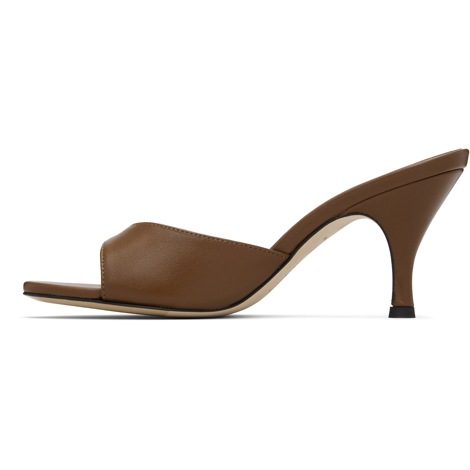  Aeyde Brown Samia Stiletto Mule Heeled Sandals 