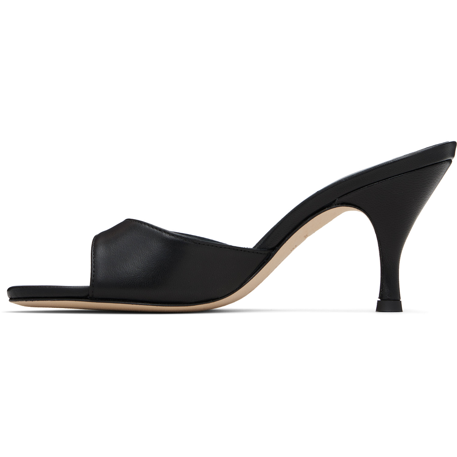  Aeyde Black Samia Stiletto Mule Heeled Sandals 