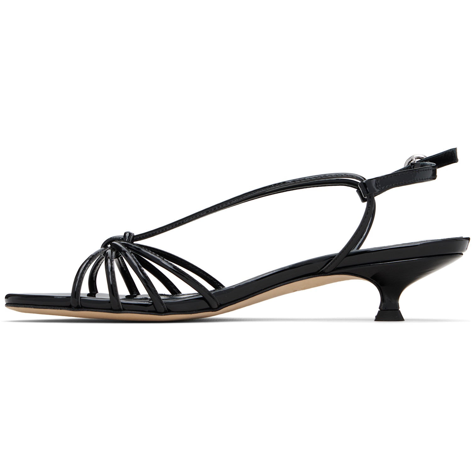  Aeyde Black Amara Patent Leather Heeled Sandals 