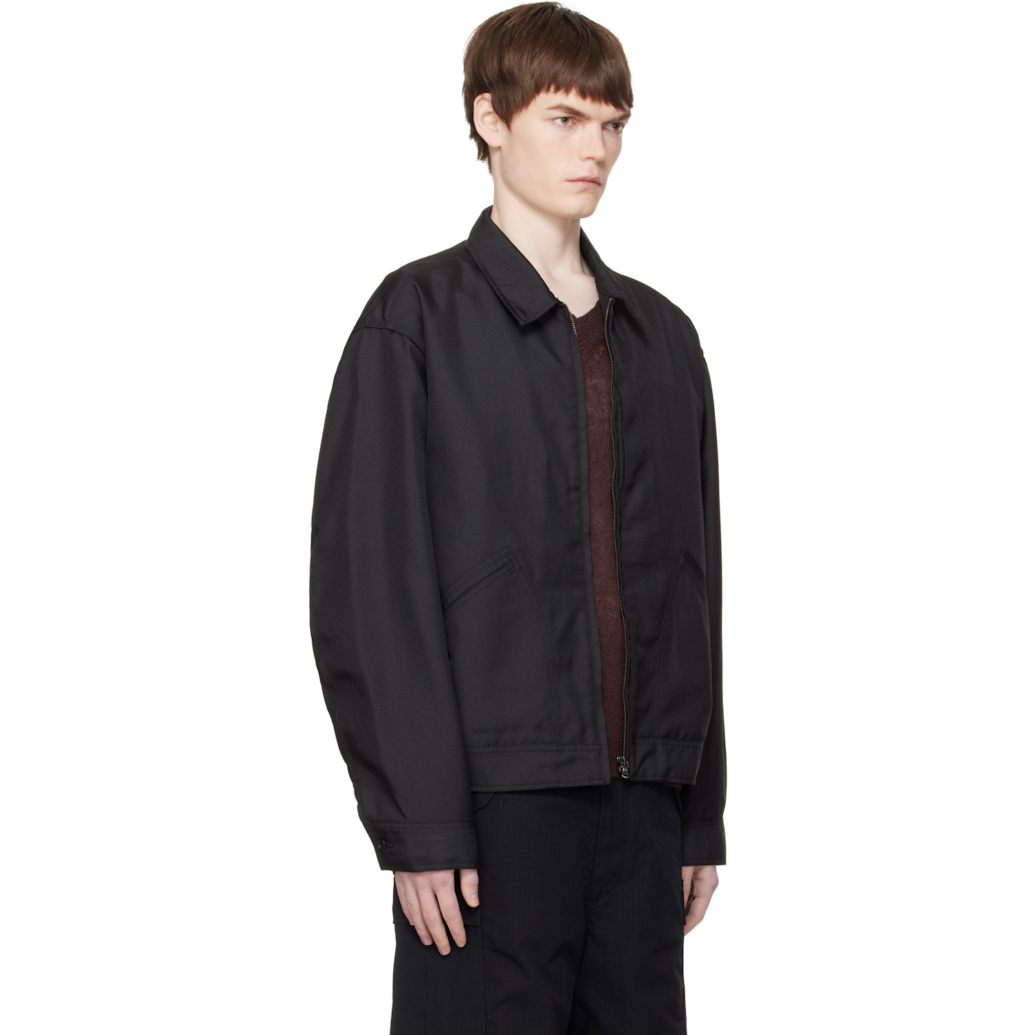  Nanamica Black Polyester Twill Deck Jacket 