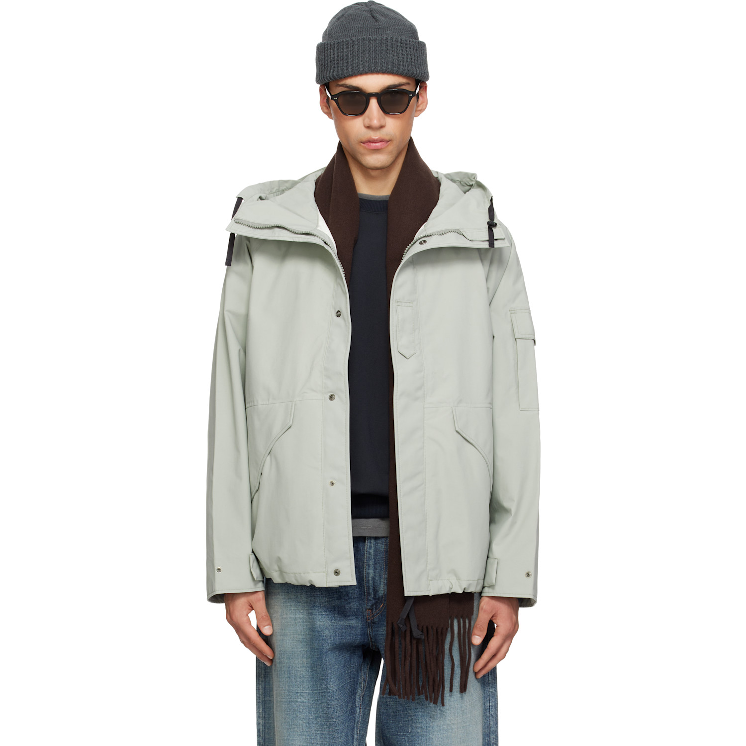 nanamica Gray 2L Nylon GORE-TEX Cruiser Jacket