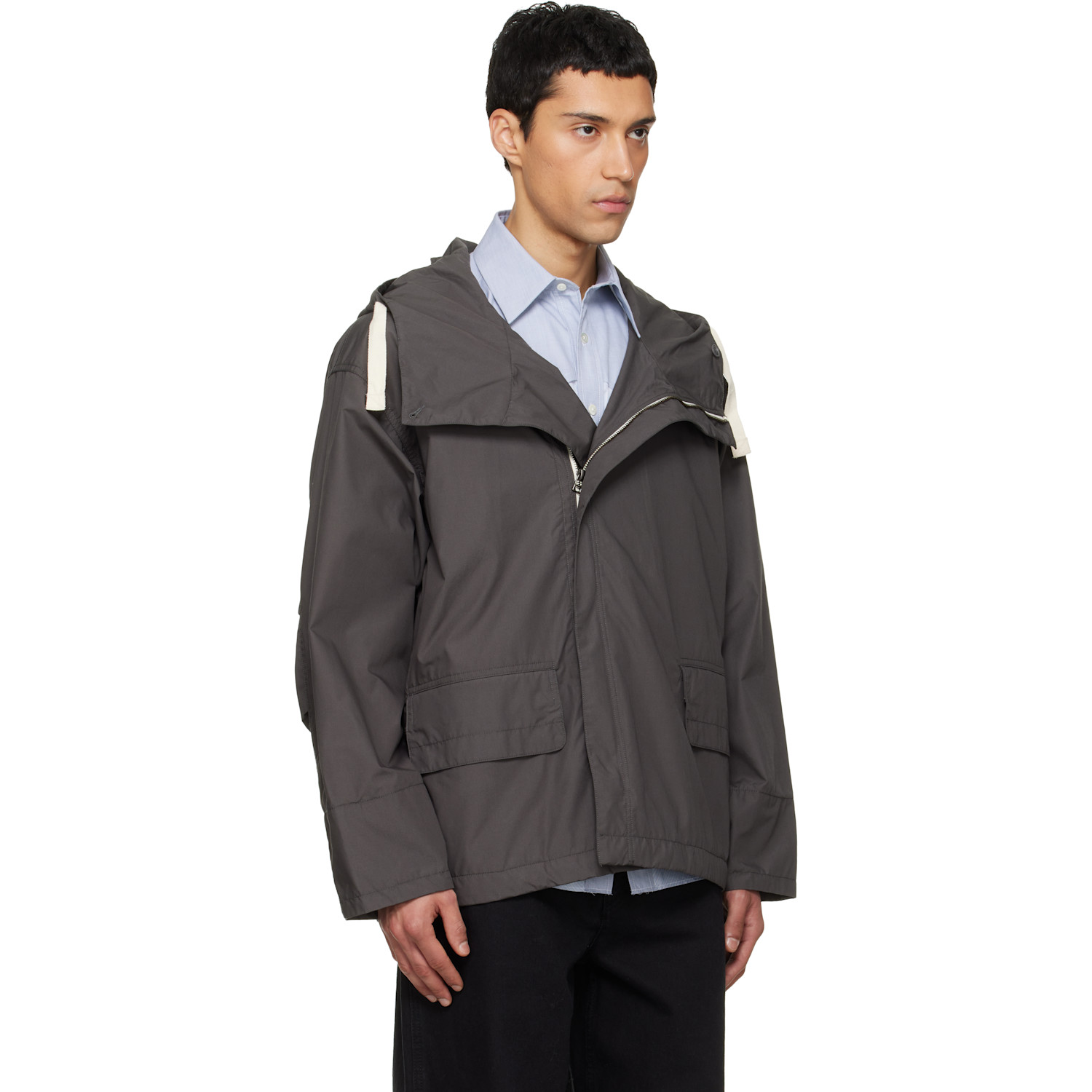  Nanamica Gray Hooded Deck Jacket 