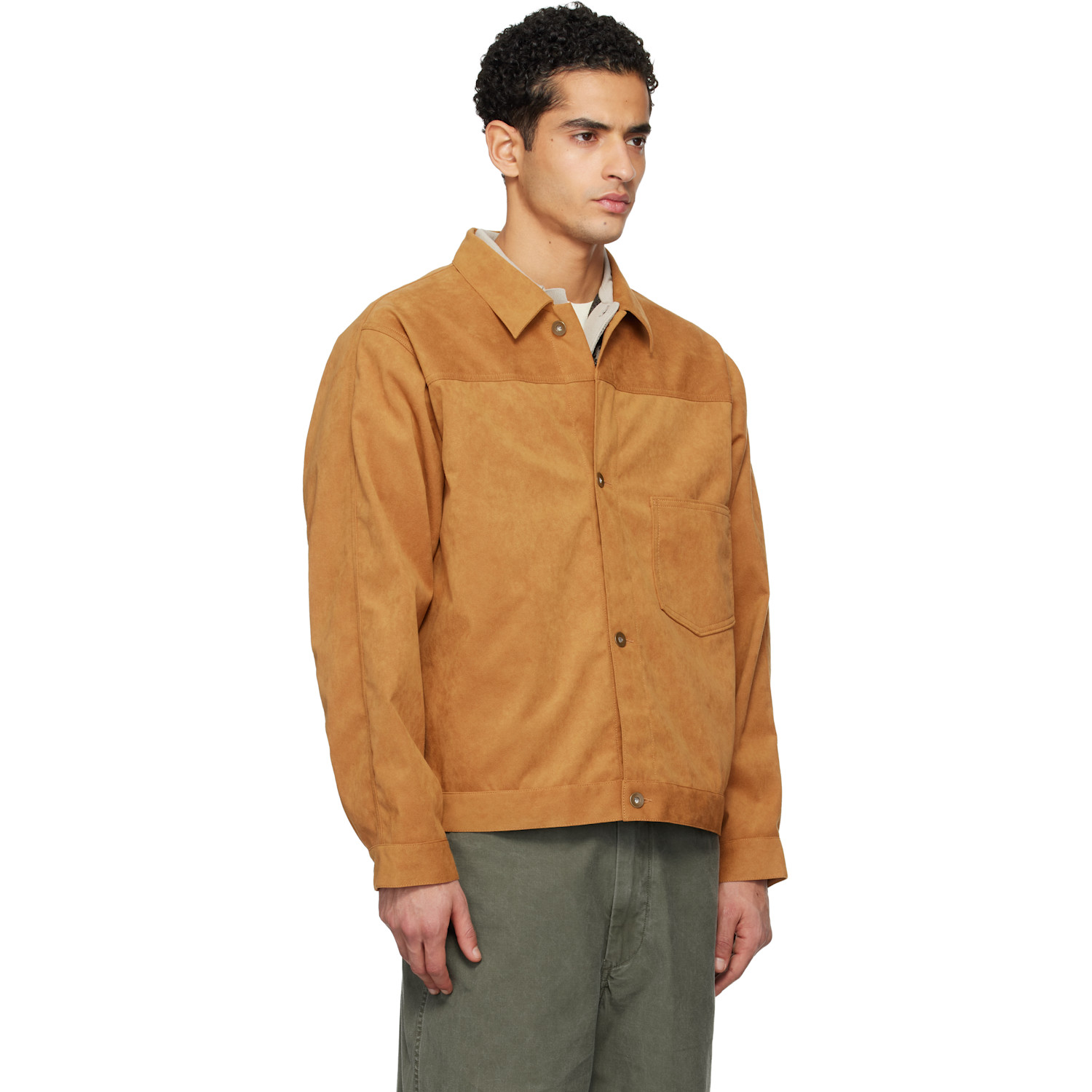  Nanamica Tan Ooal Ultrasuede Short Faux-suede Jacket 