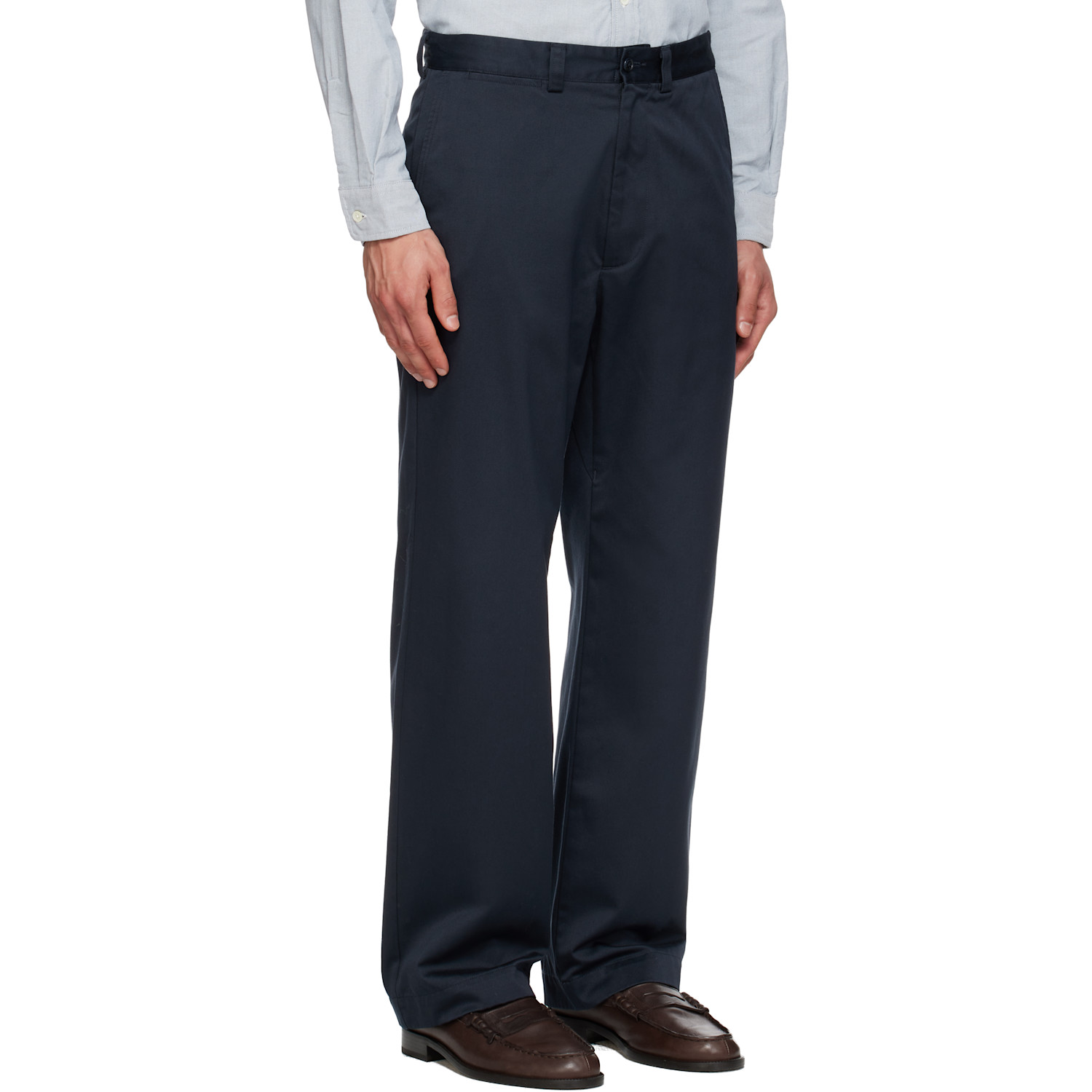  Nanamica Navy Wide Straight Chino Trousers 