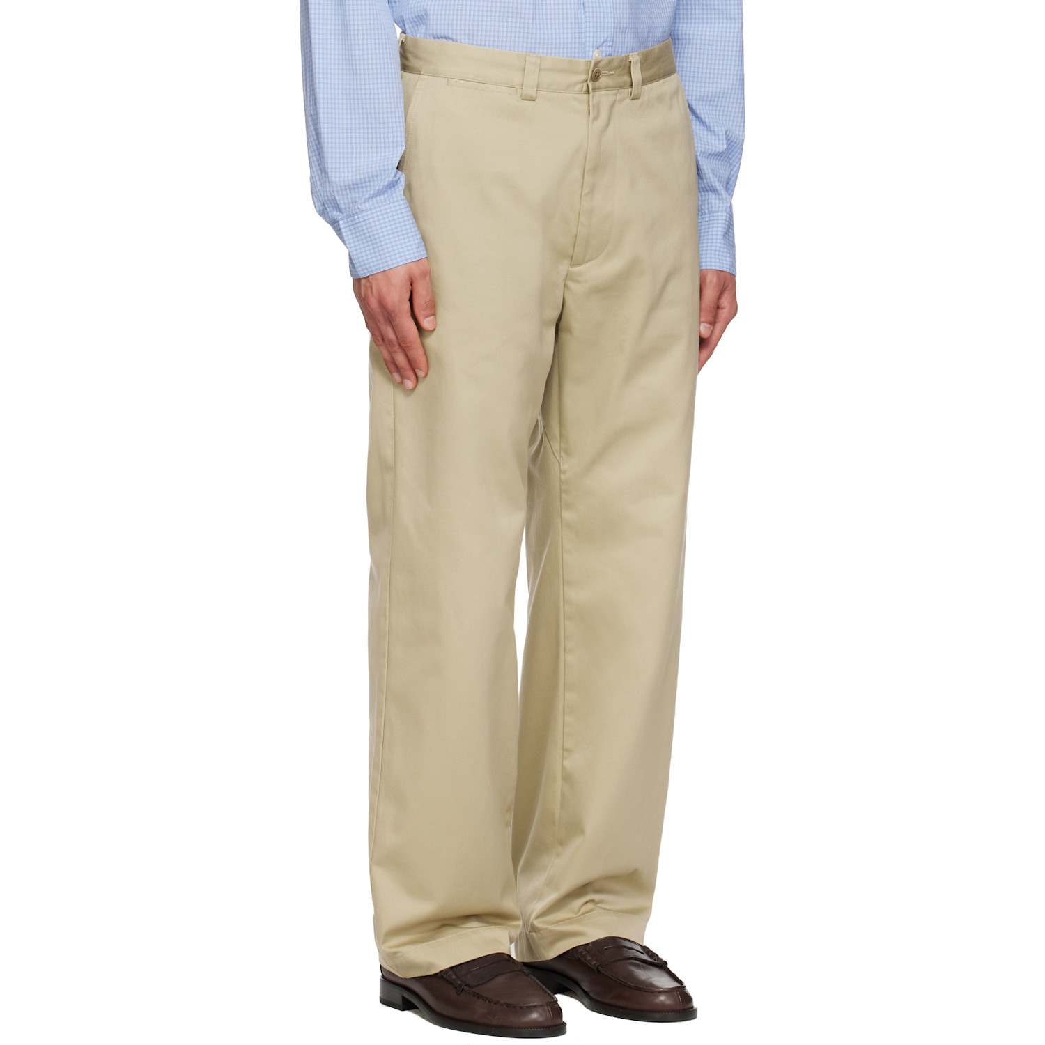  Nanamica Khaki Wide Straight Chino Trousers 
