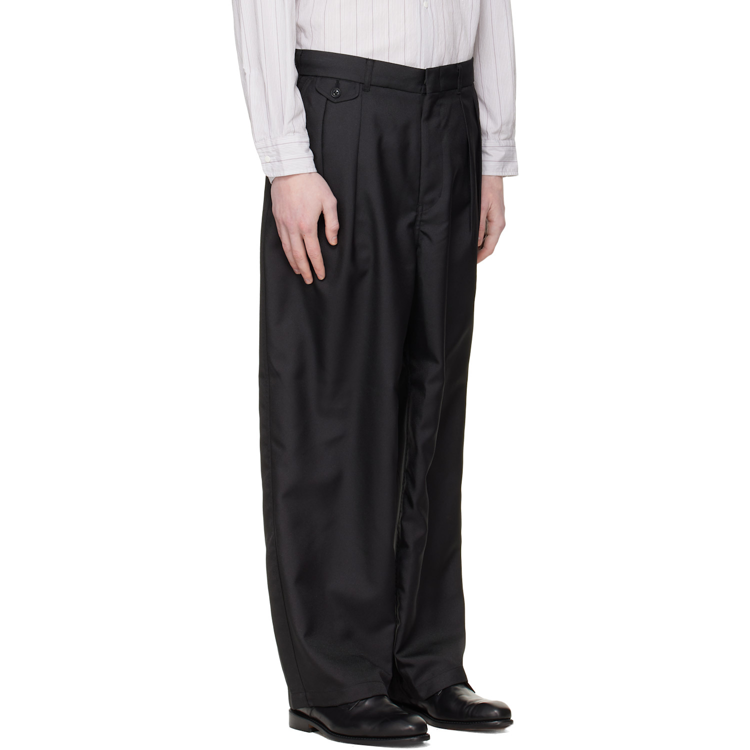  Nanamica Black Polyester Twill Club Trousers 
