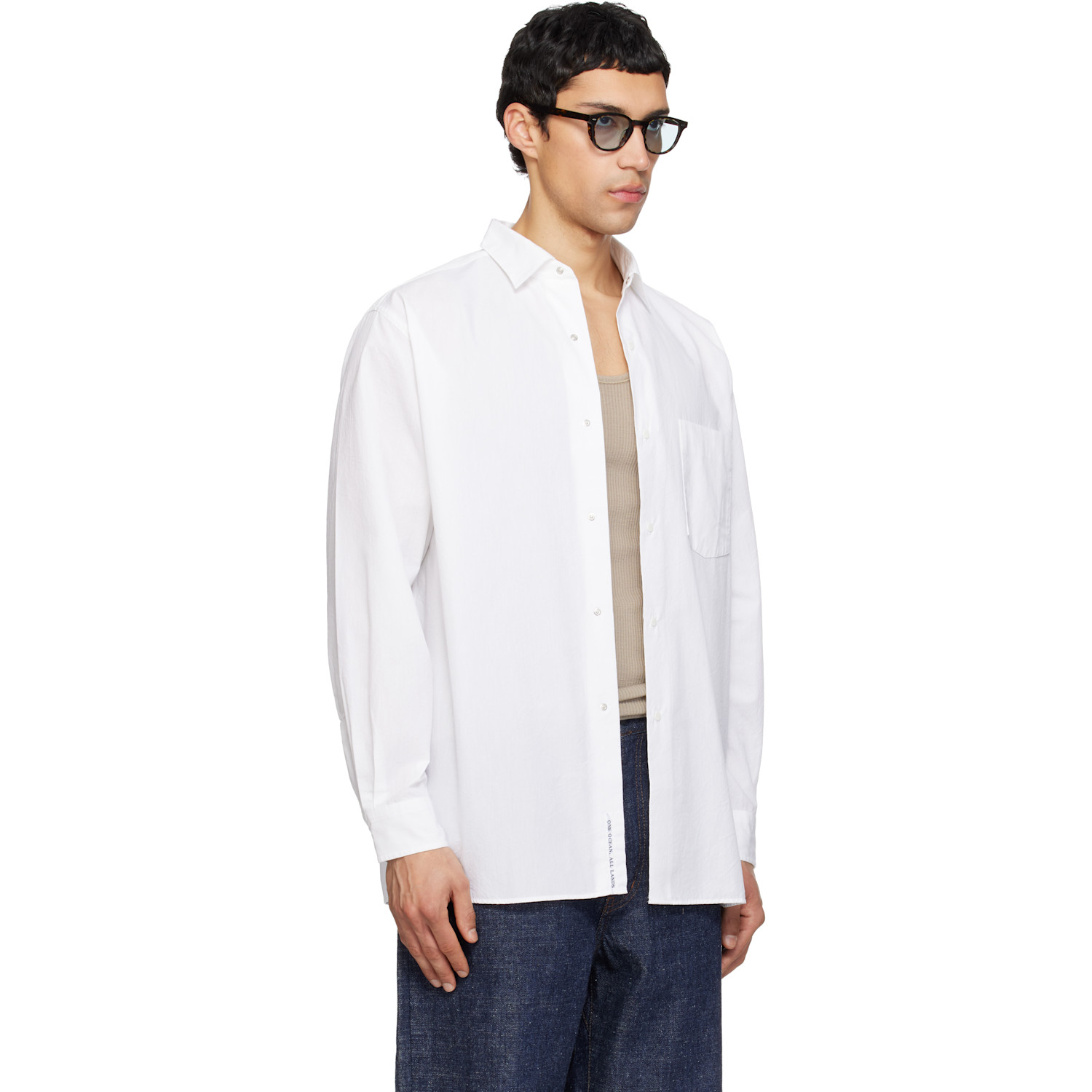  Nanamica Off-white Regular Collar Wind Shirt 
