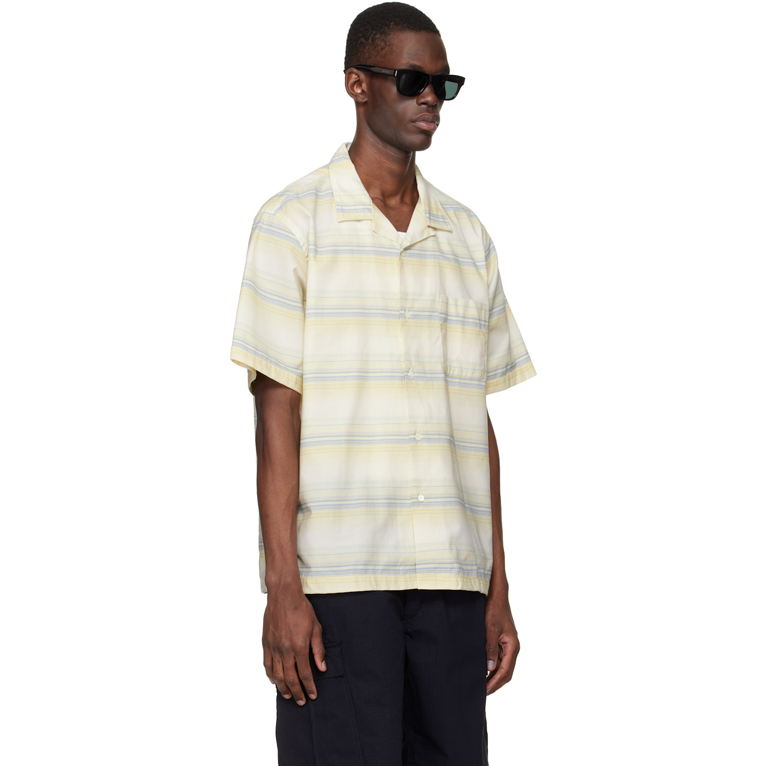  Nanamica Yellow Open Collar Pique S/s Shirt 