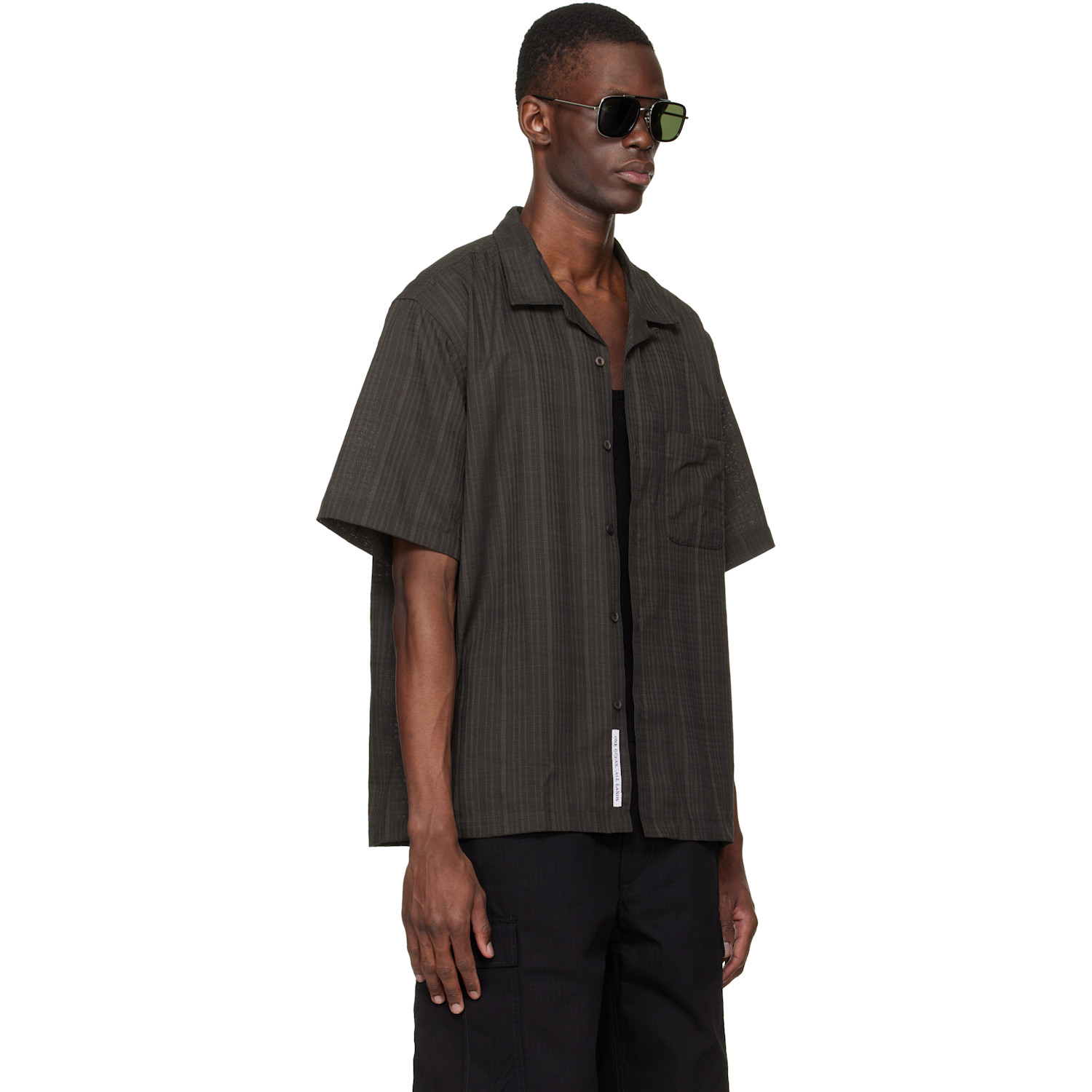  Nanamica Gray Open Collar Panama S/s Shirt 