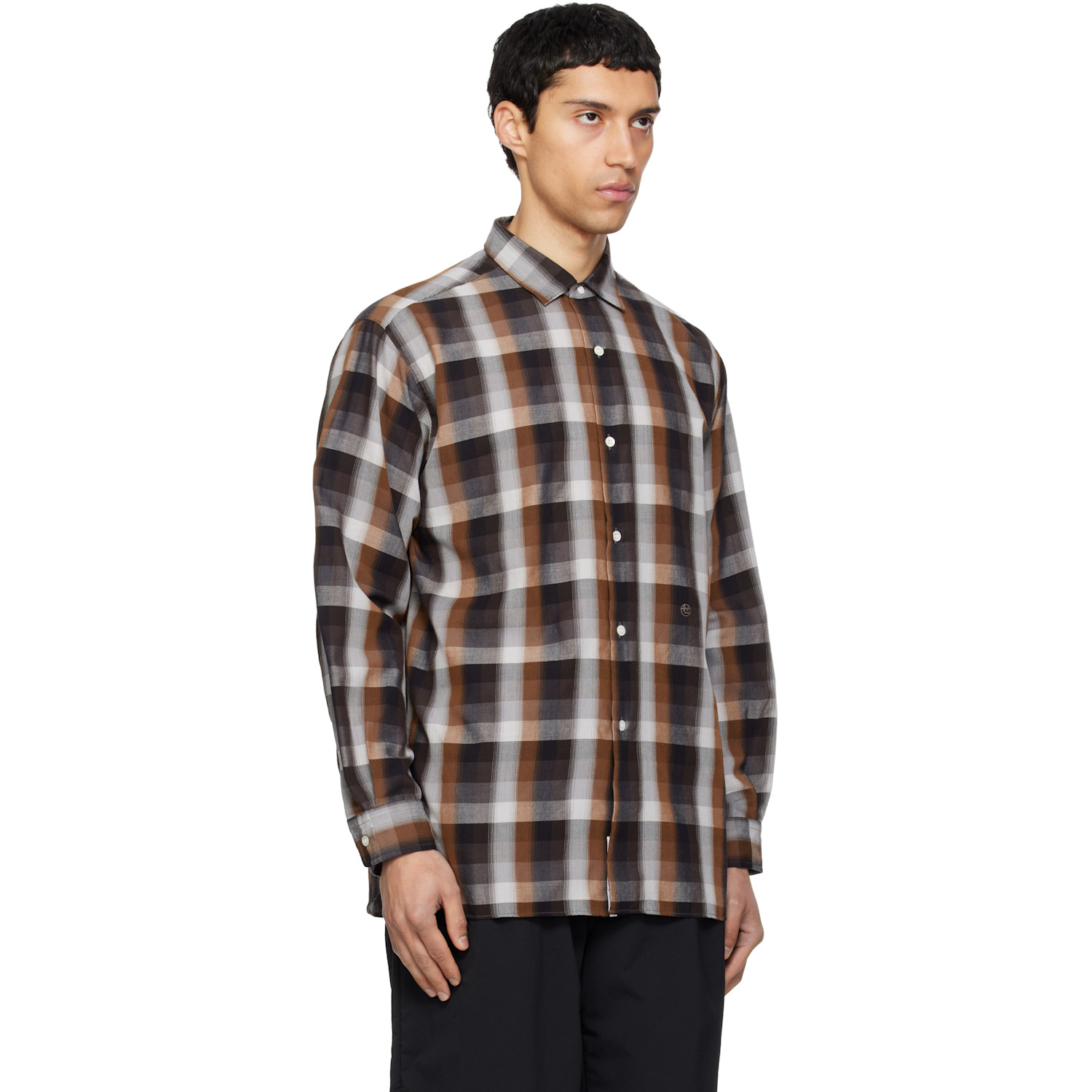 Nanamica Brown Regular Collar Wind Shirt 