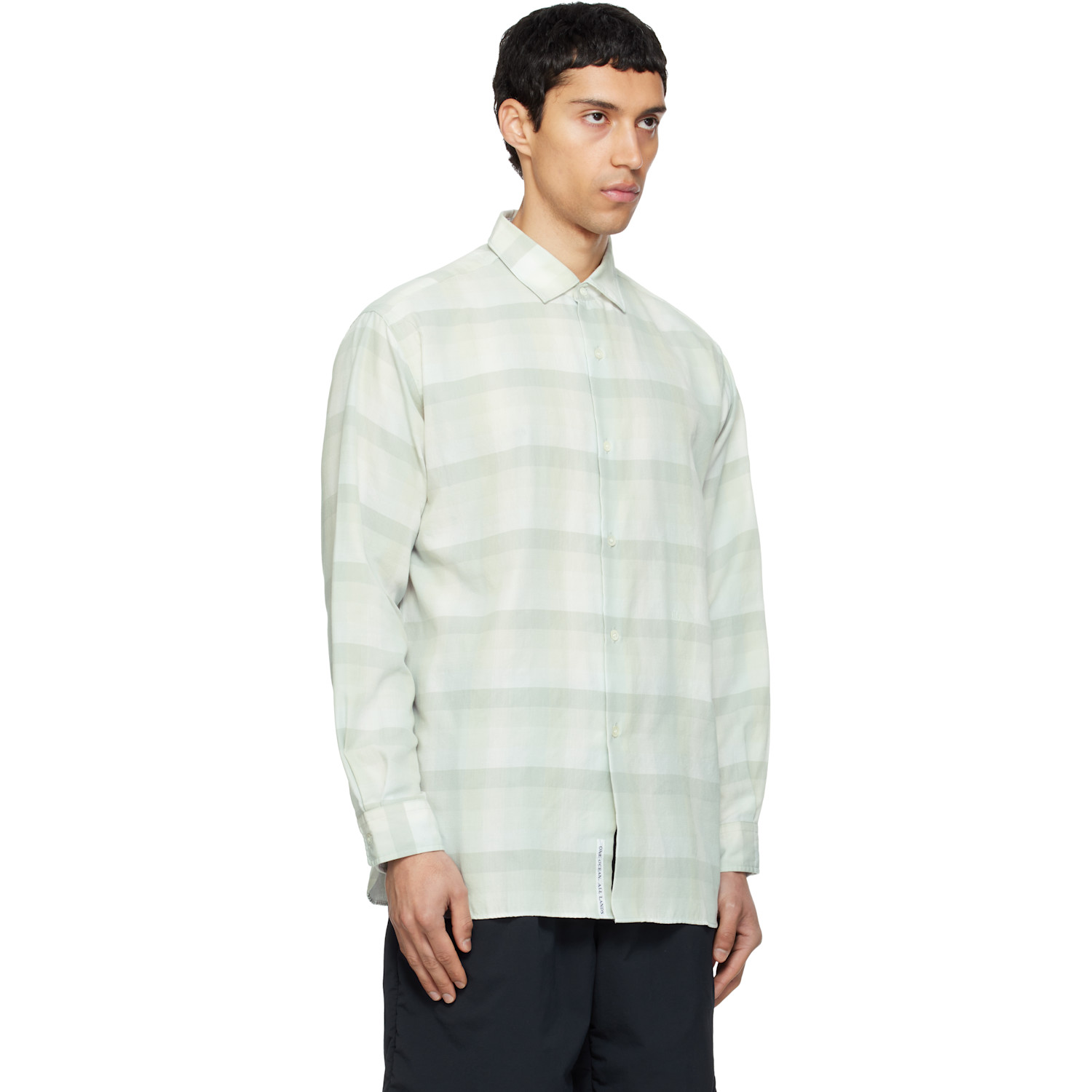  Nanamica Green Regular Collar Wind Shirt 