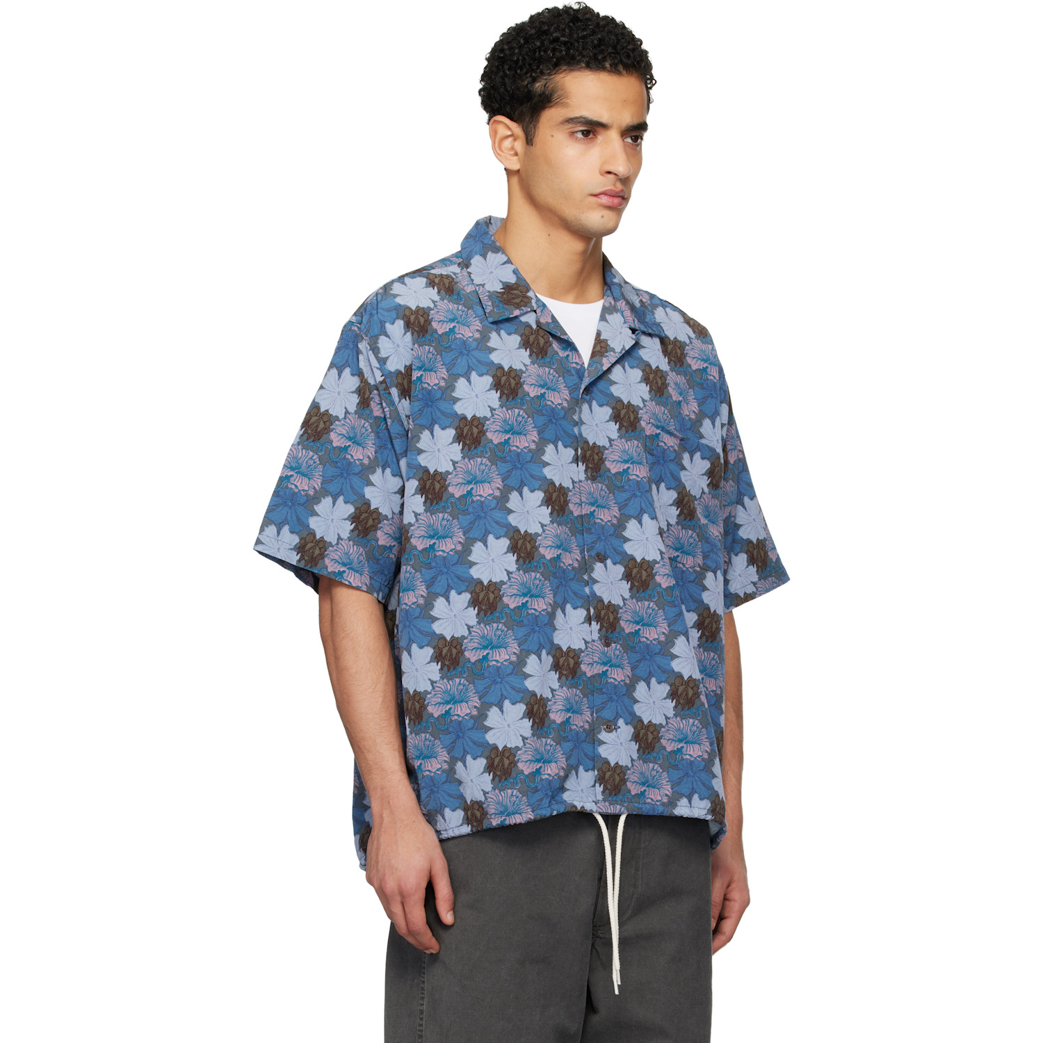  Nanamica Navy Ooal 'nanaloha' S/s Shirt 