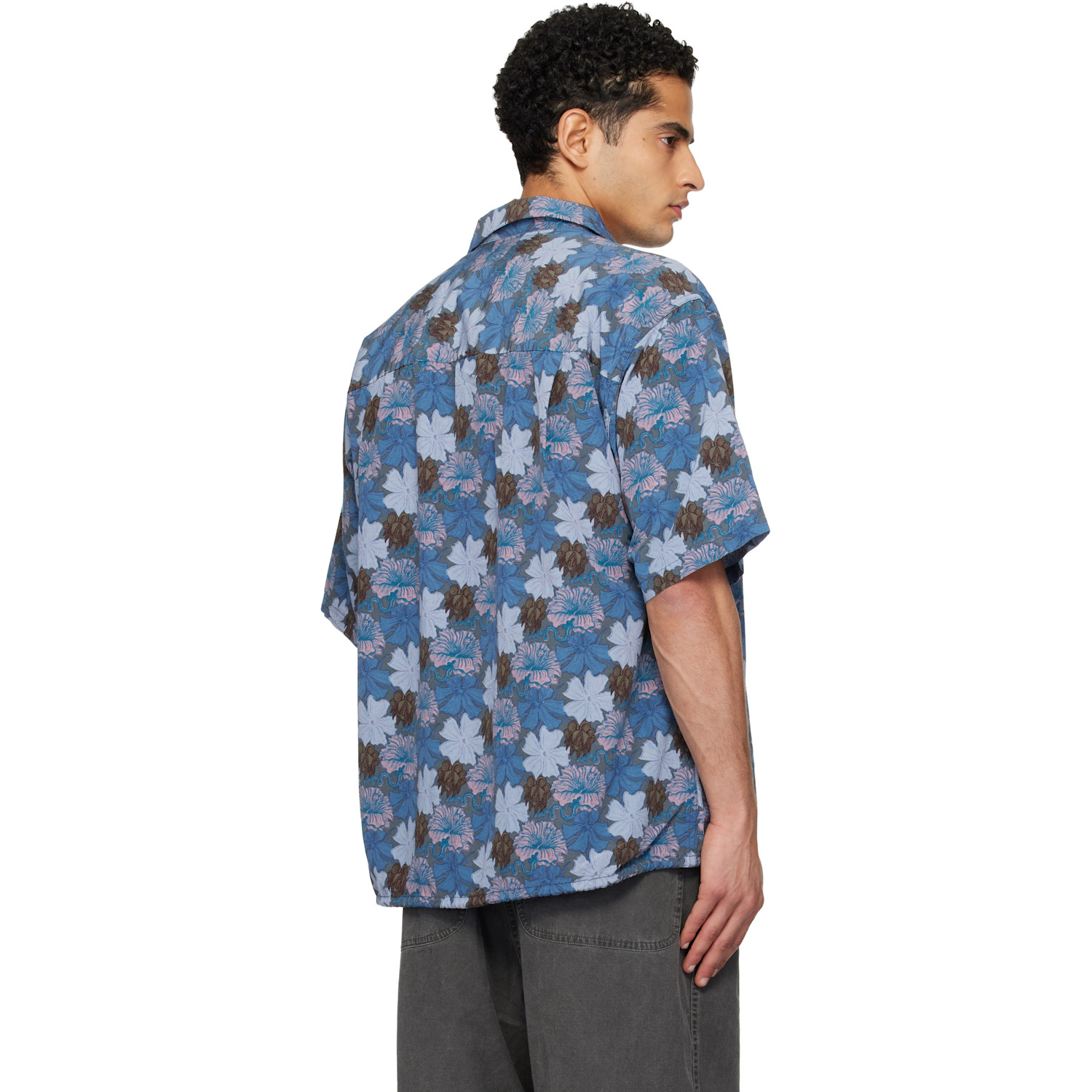  Nanamica Navy Ooal 'nanaloha' S/s Shirt 