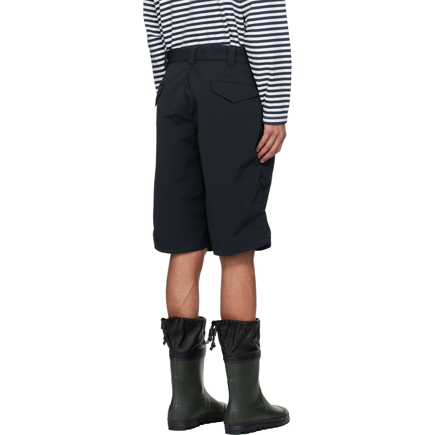  Nanamica Navy Ooal Alphadry Double Pleat Shorts 