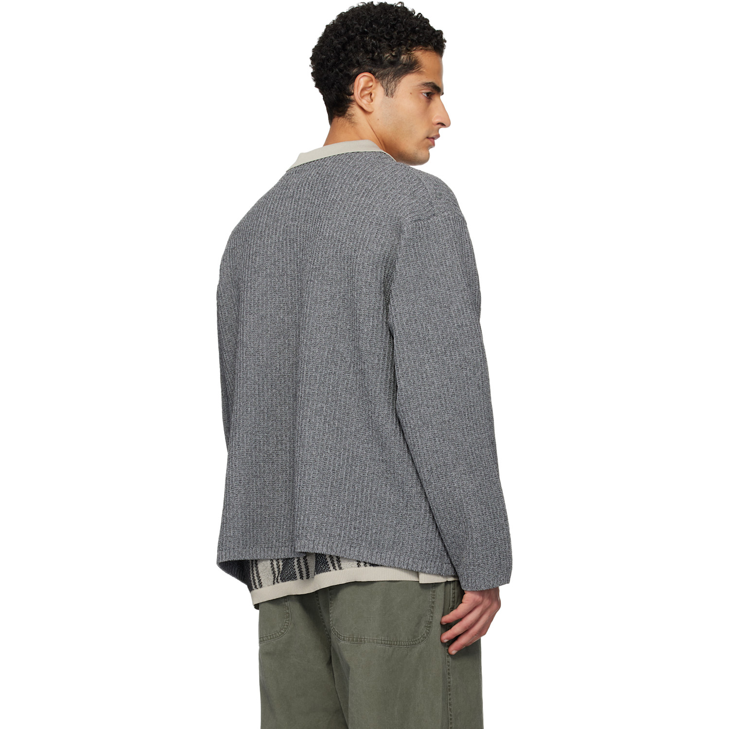  Nanamica Gray Ooal 5g Zip Cardigan 