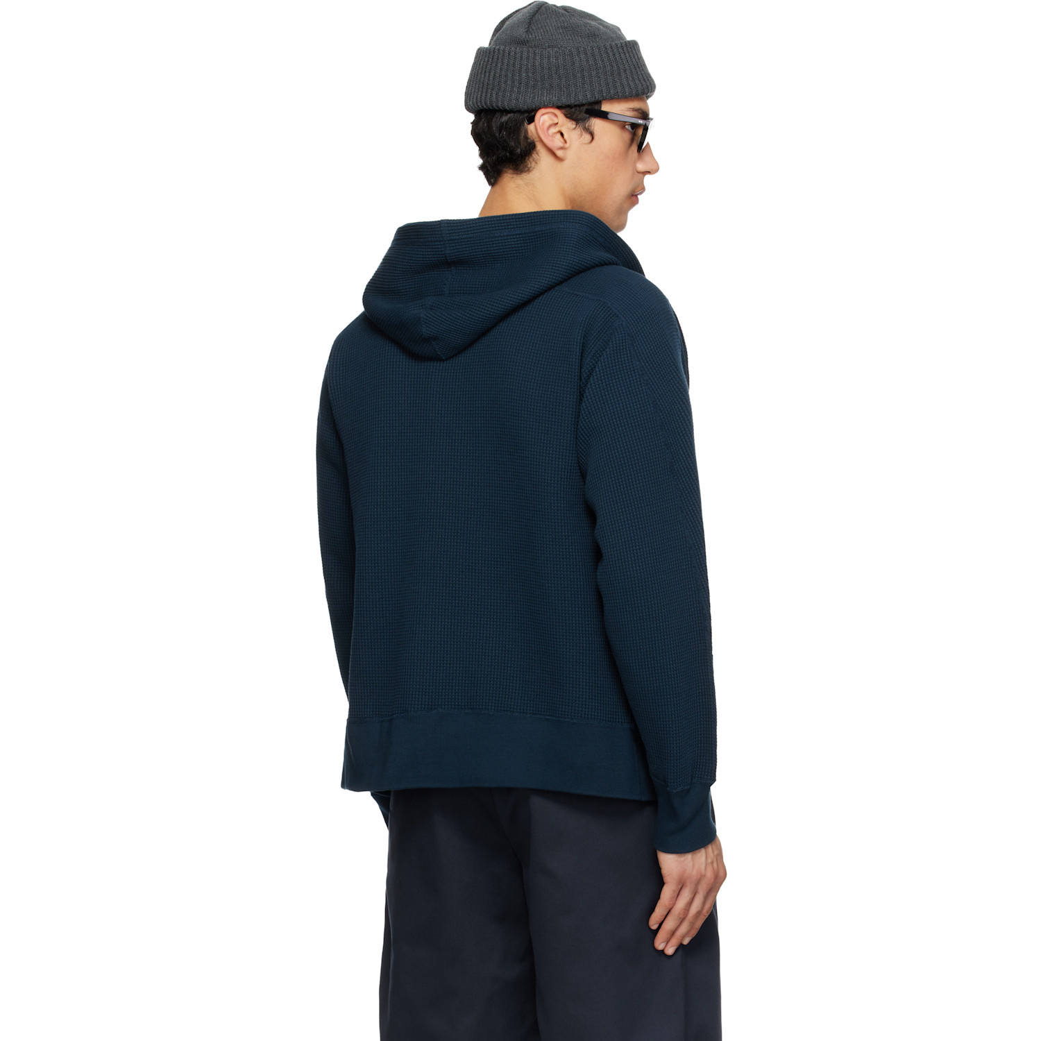  Nanamica Navy Zip-up Thermal Hoodie 