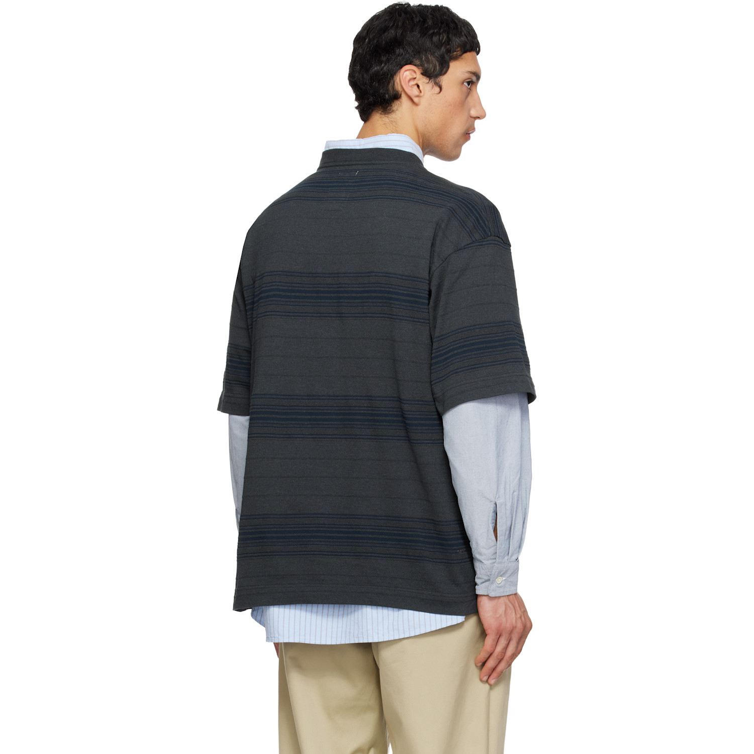  Nanamica Gray Stripe T-shirt 