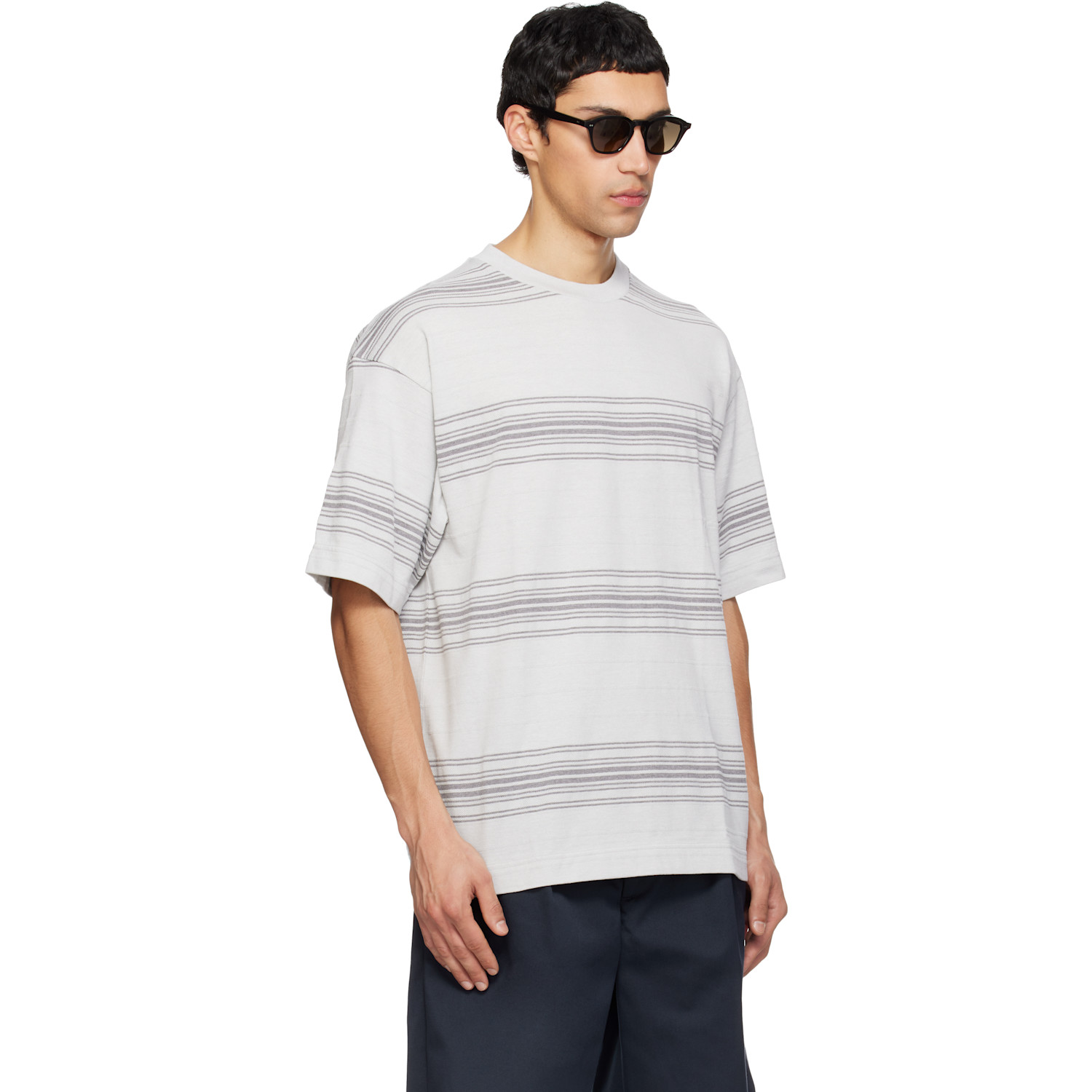  Nanamica Gray Stripe T-shirt 