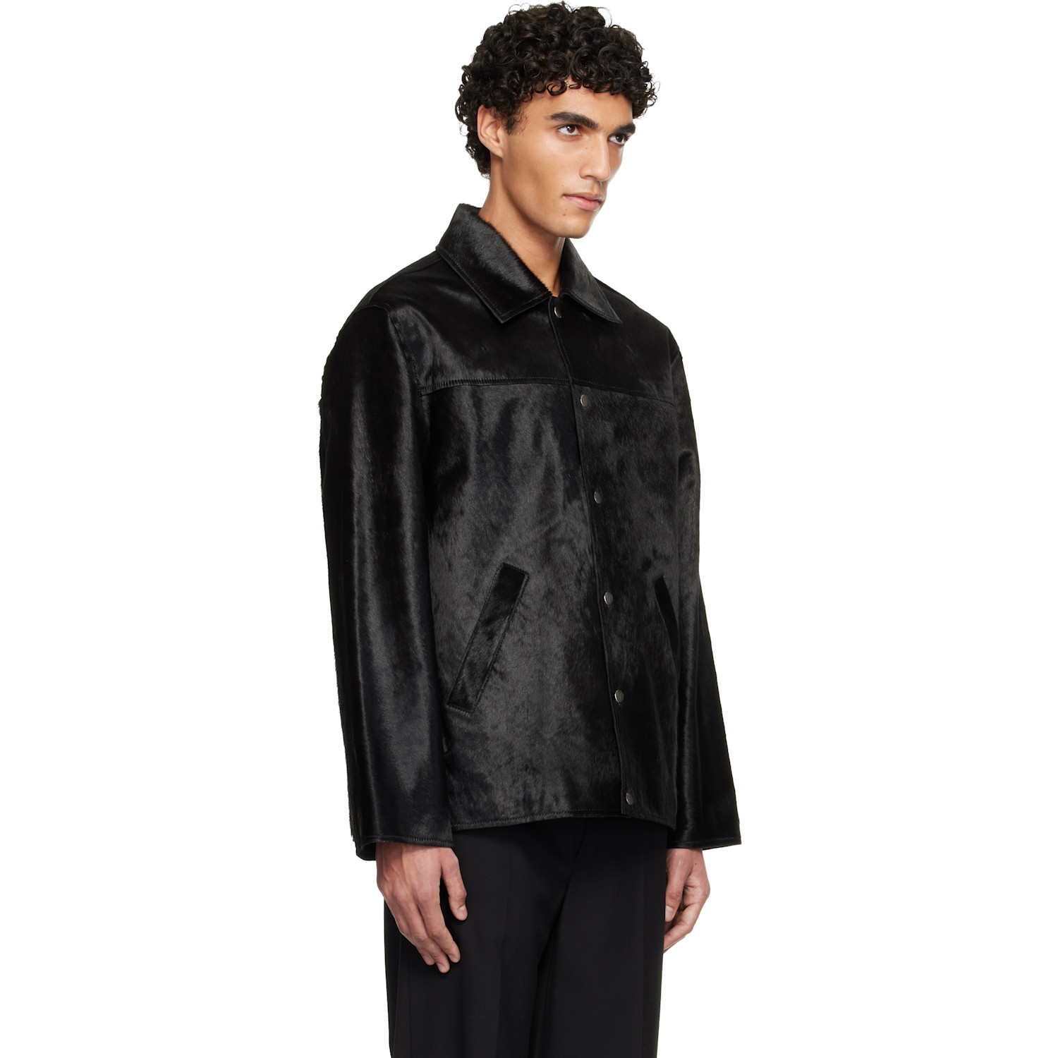  Sunflower Black Cow Hide Coach Jacket 